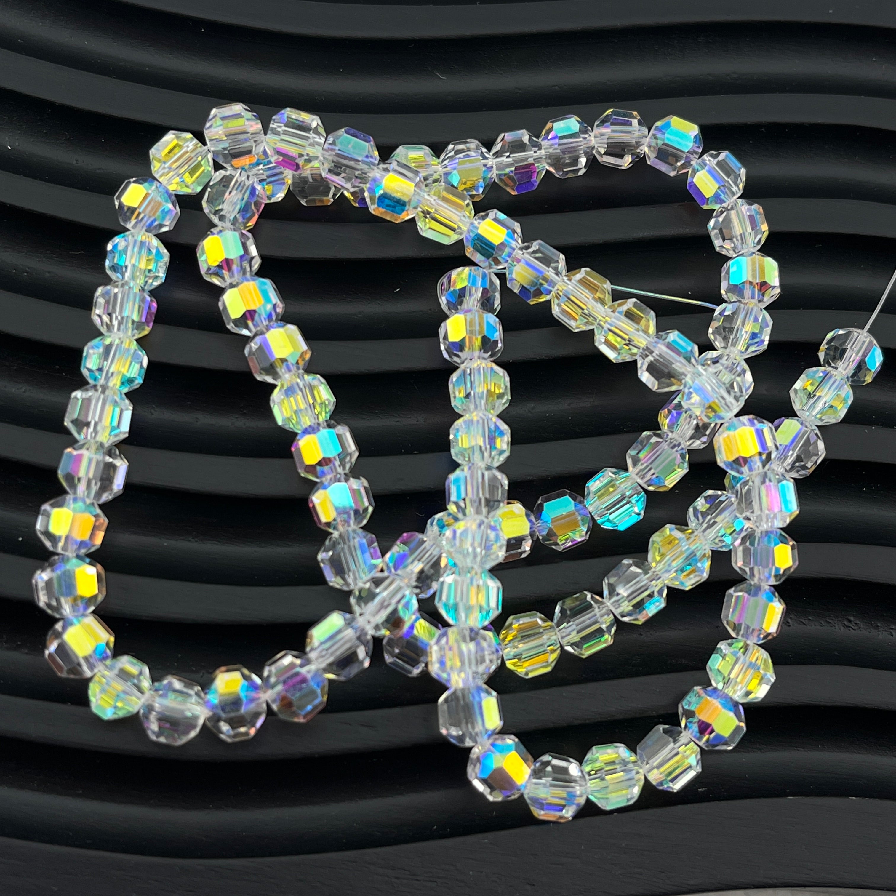 FS1792- 6MM Clear White AB Crystal Glass Beads