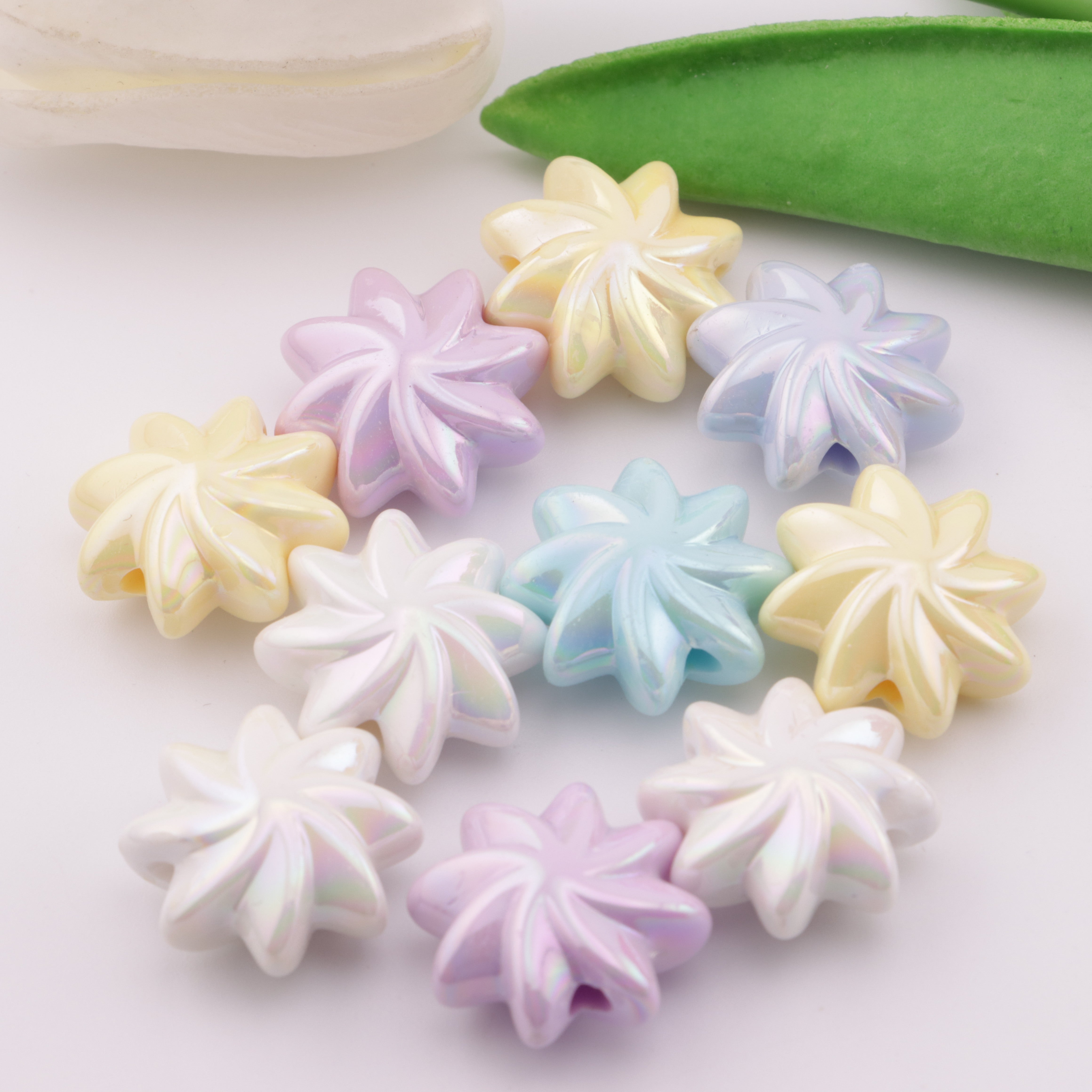 FS3084- 21mm AB Plated Whirlwind Cookie Resin Beads