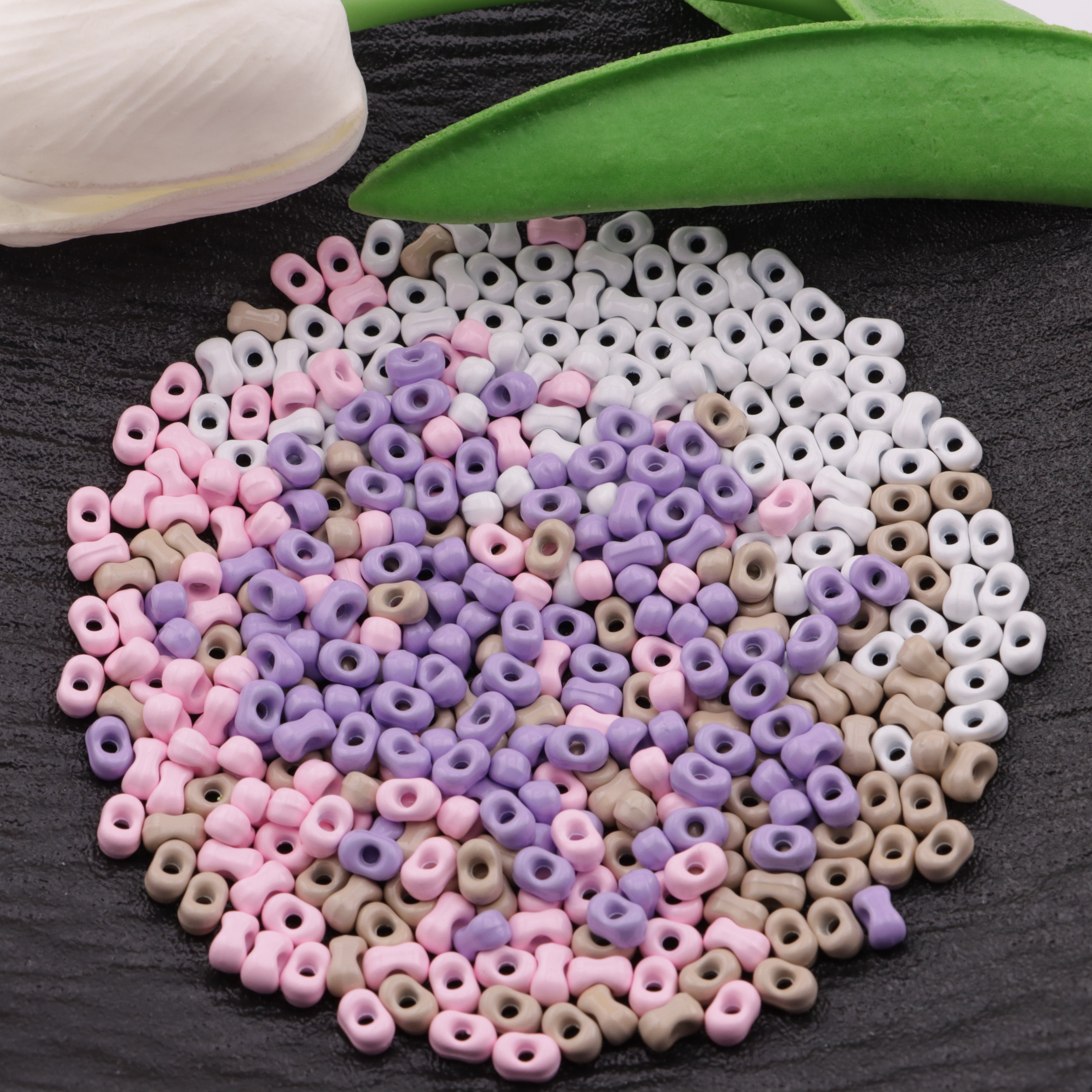 FS3763- 4×6mm Solid-color Metal Peanut Beads