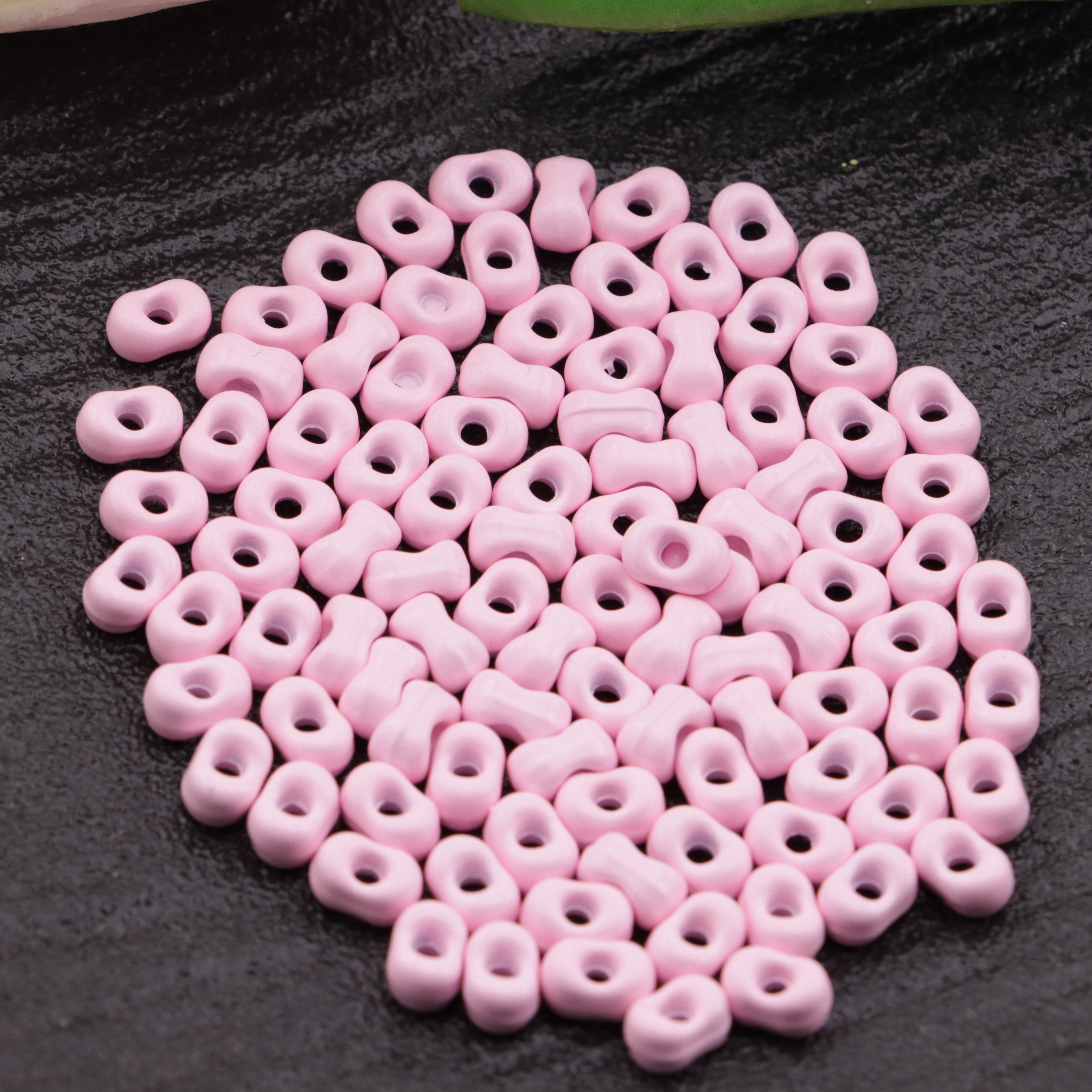 FS3763- 4×6mm Solid-color Metal Peanut Beads