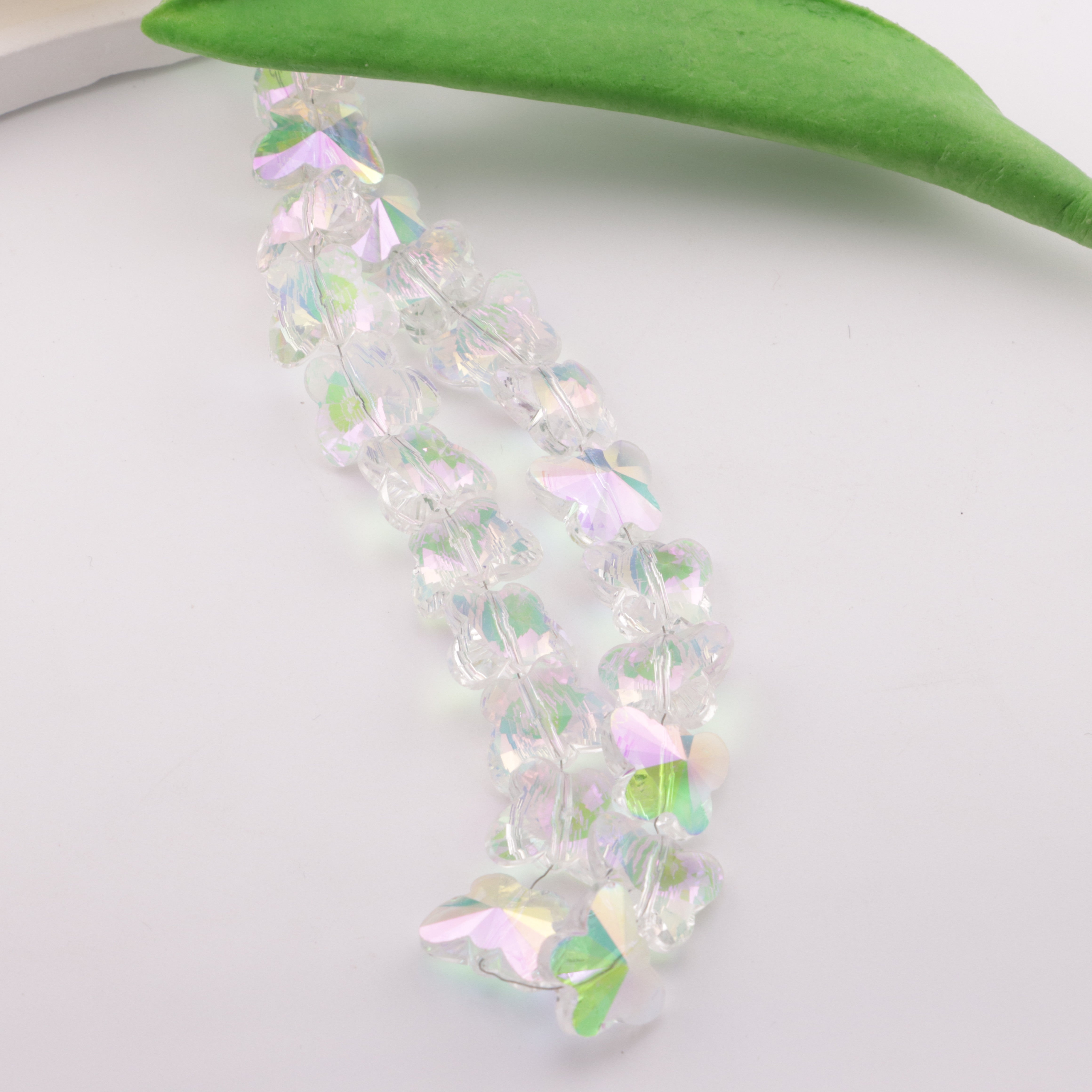 FS4581- 12*15Mm 60Pcs/Strand Purple Crystal Butterfly Beads