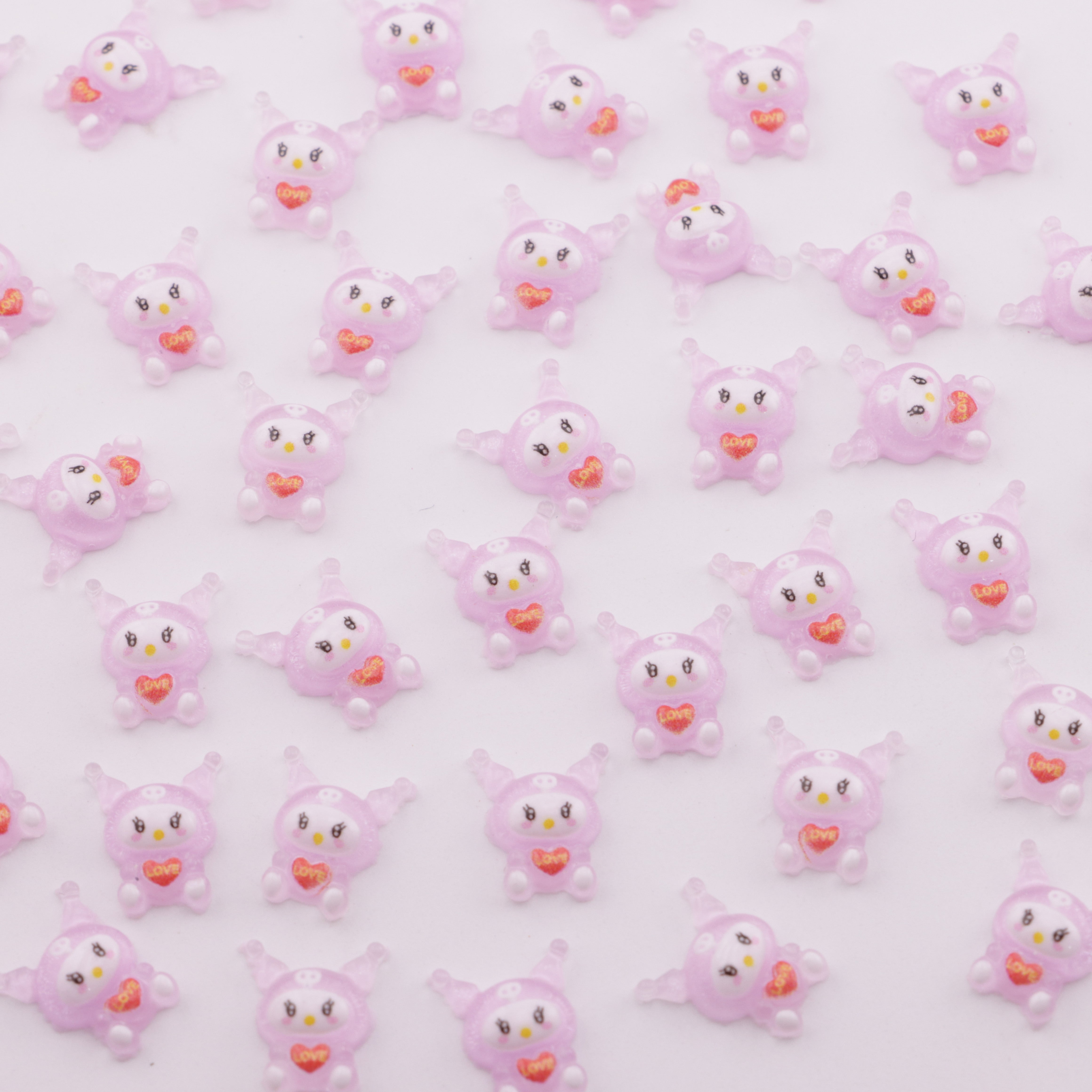 FS5587- 12mm Heart Kuku Charms Kuromi Stickers