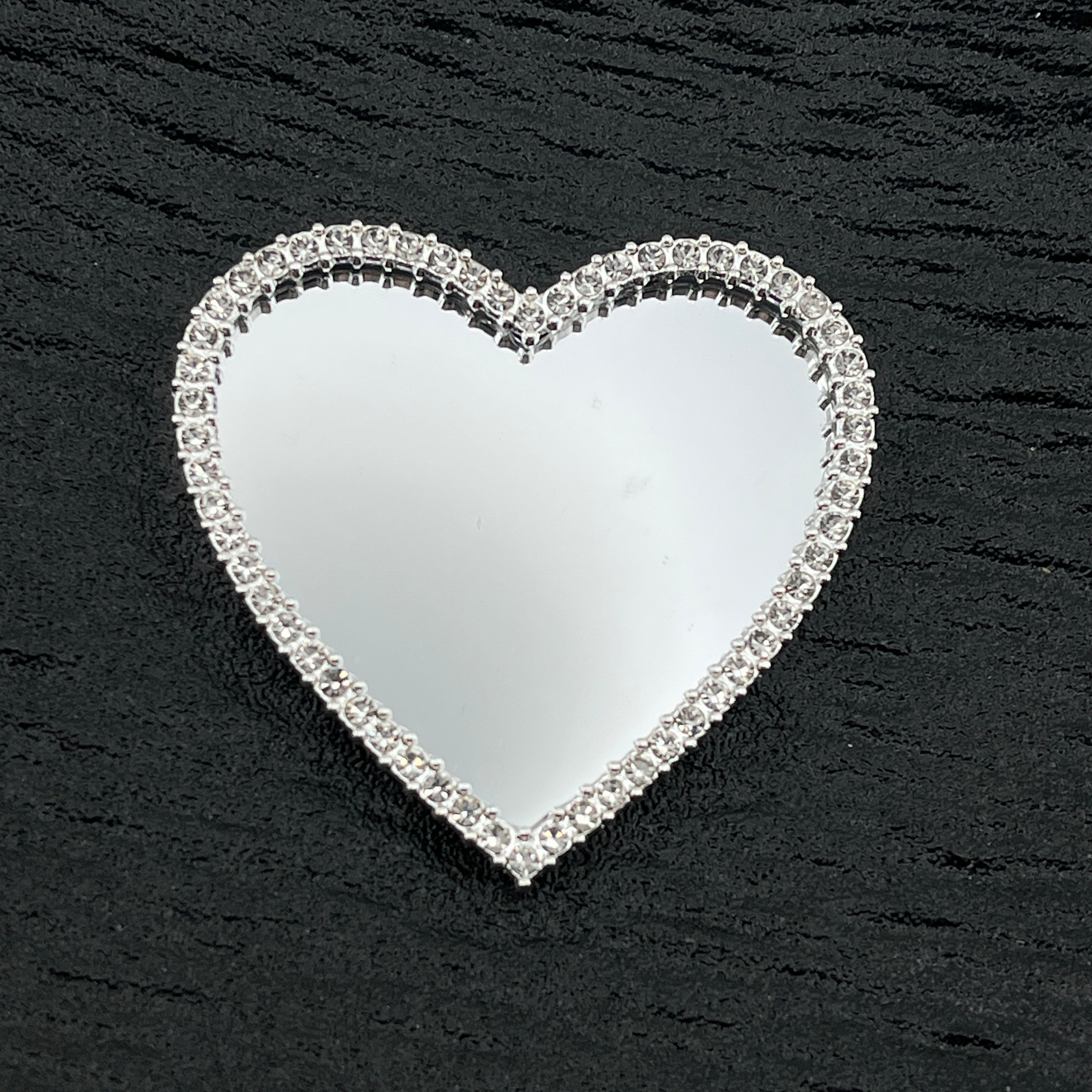 FS2529-56×58mm Sliver Heart Mirror Alloy Patch For Making Fancy Beads