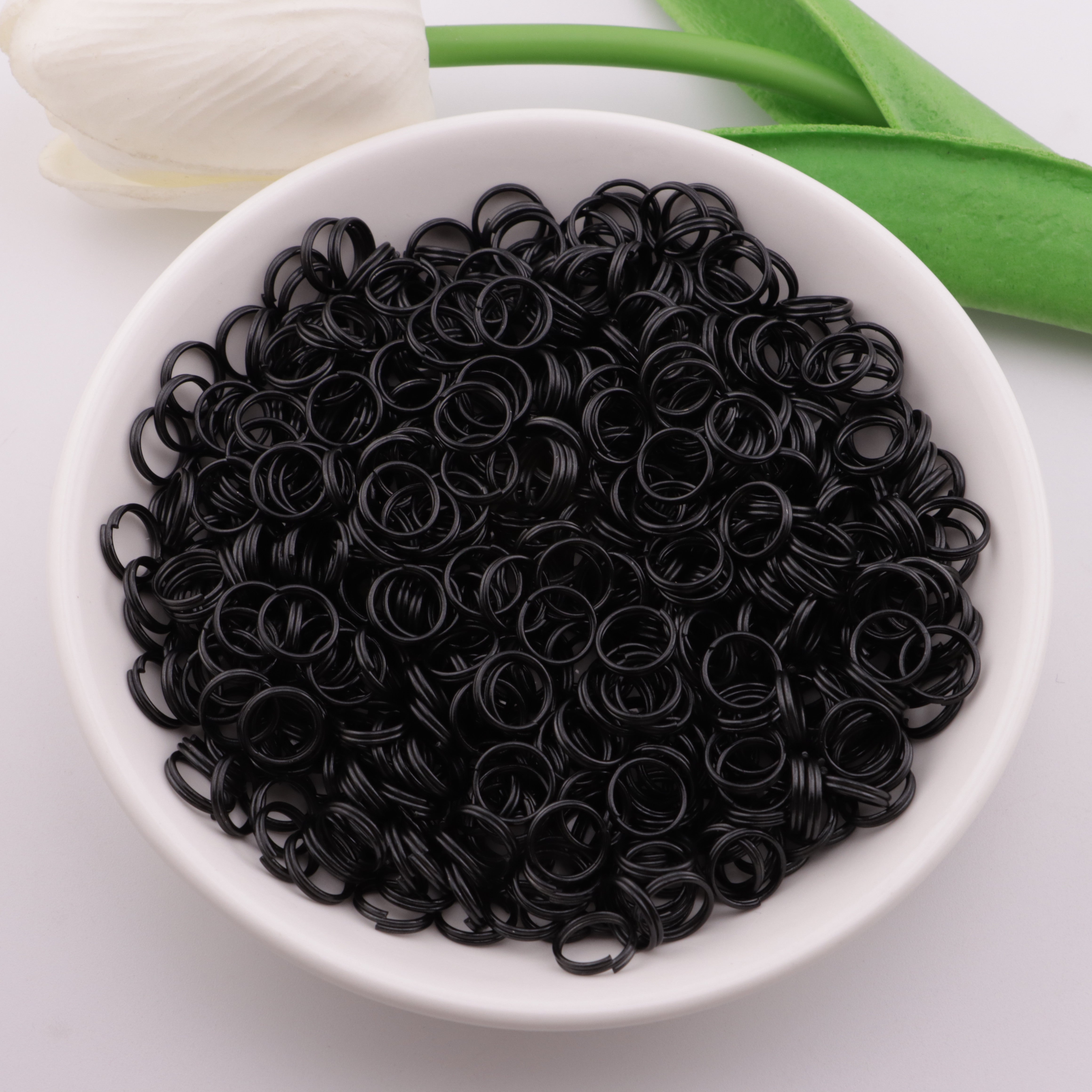 FS5234- 8mm Black 2-Layer Rings Metal Black Paint Two-Layer Rings