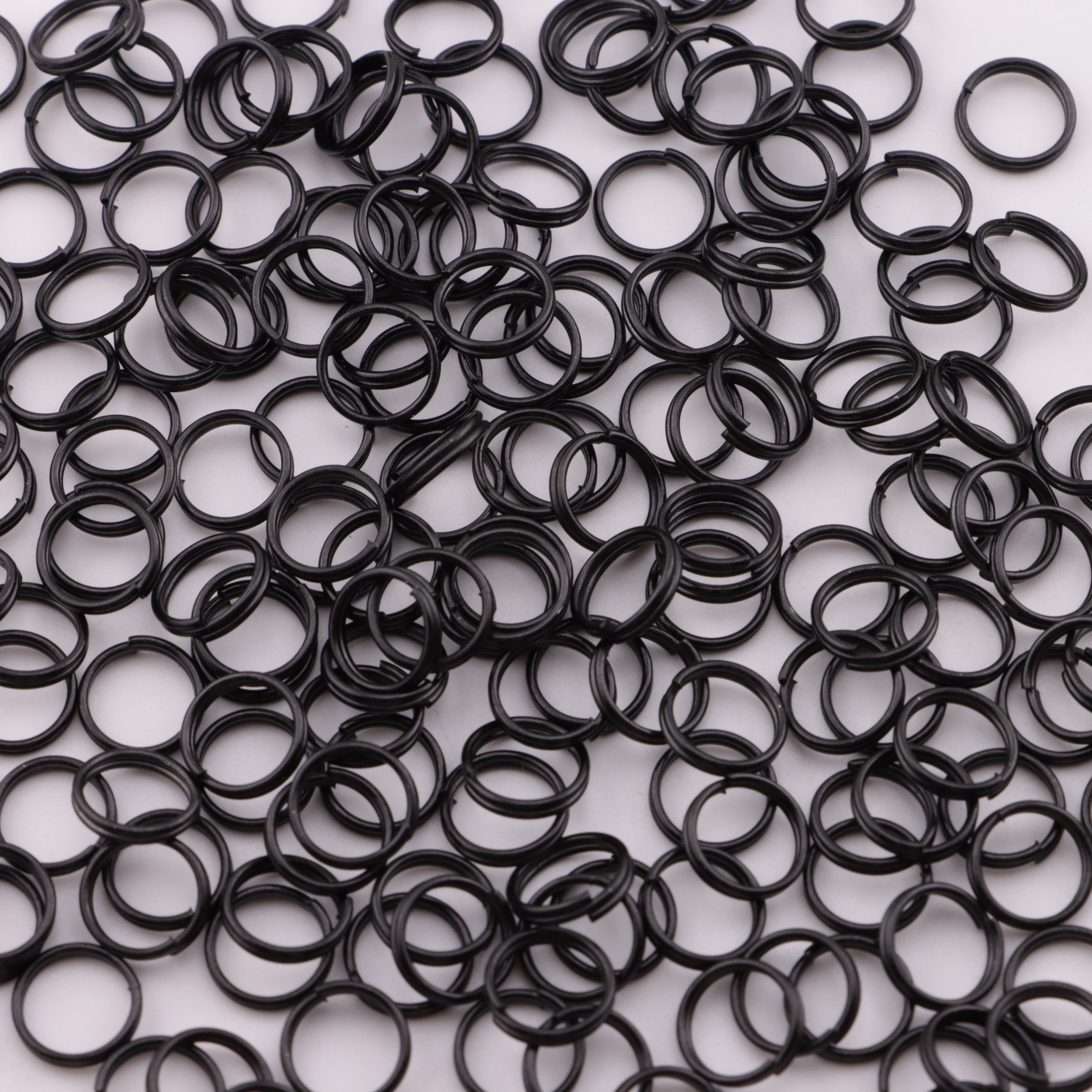 FS5234- 8mm Black 2-Layer Rings Metal Black Paint Two-Layer Rings
