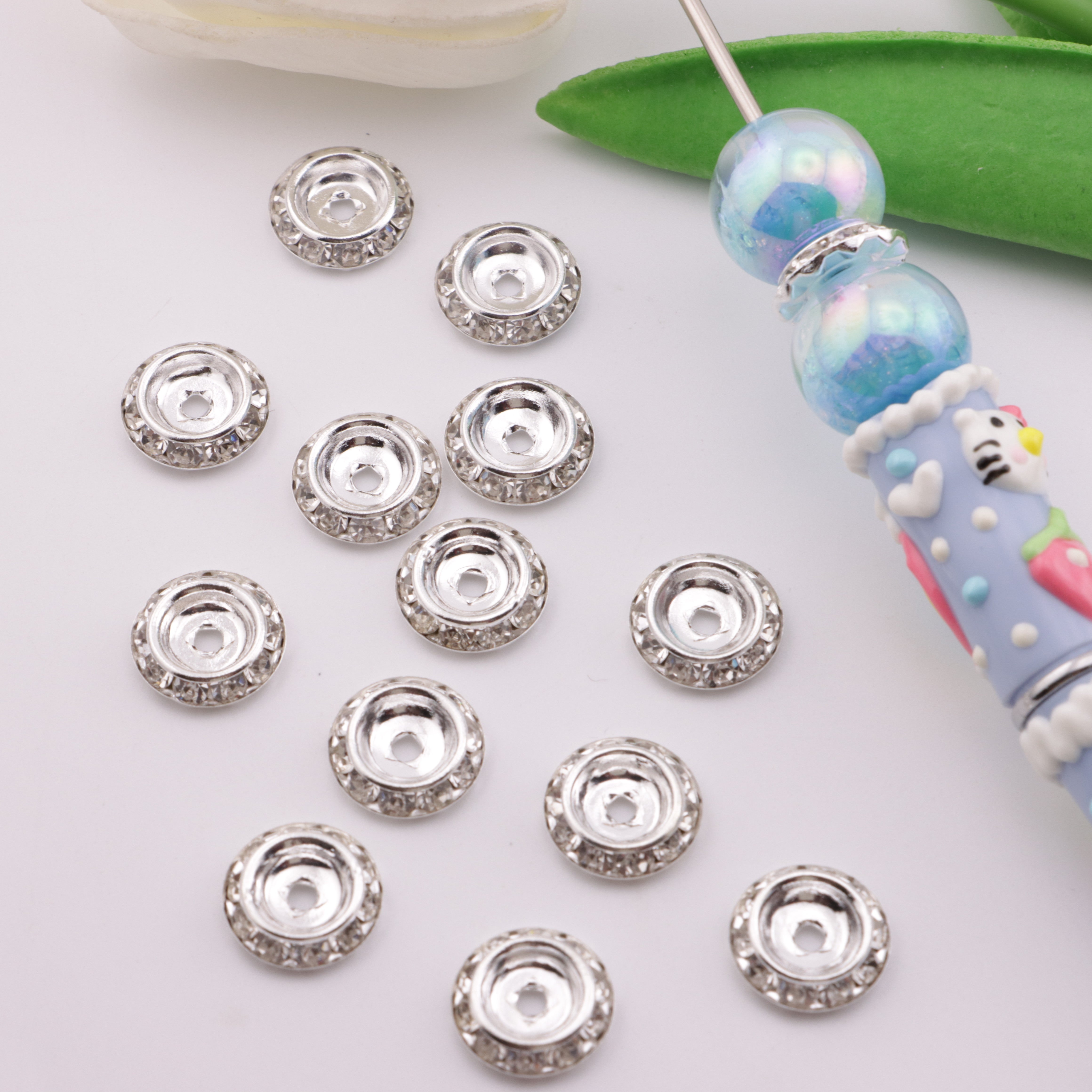 FS3597- 13mm UFO Spacers Flying Saucer Separator Beads