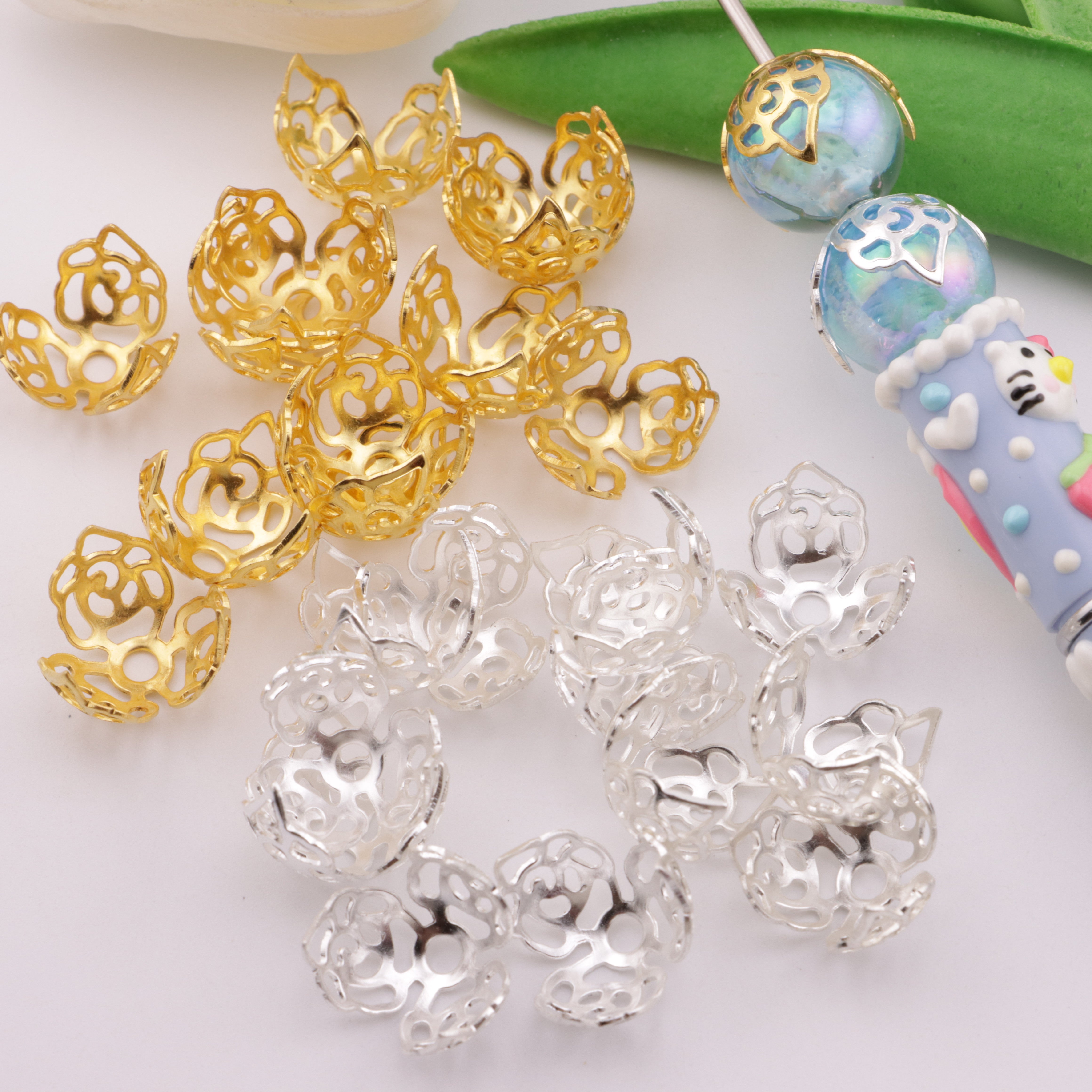 FS4578- Spacers Fit For 16mm Beads Three - Petal Flower Holder