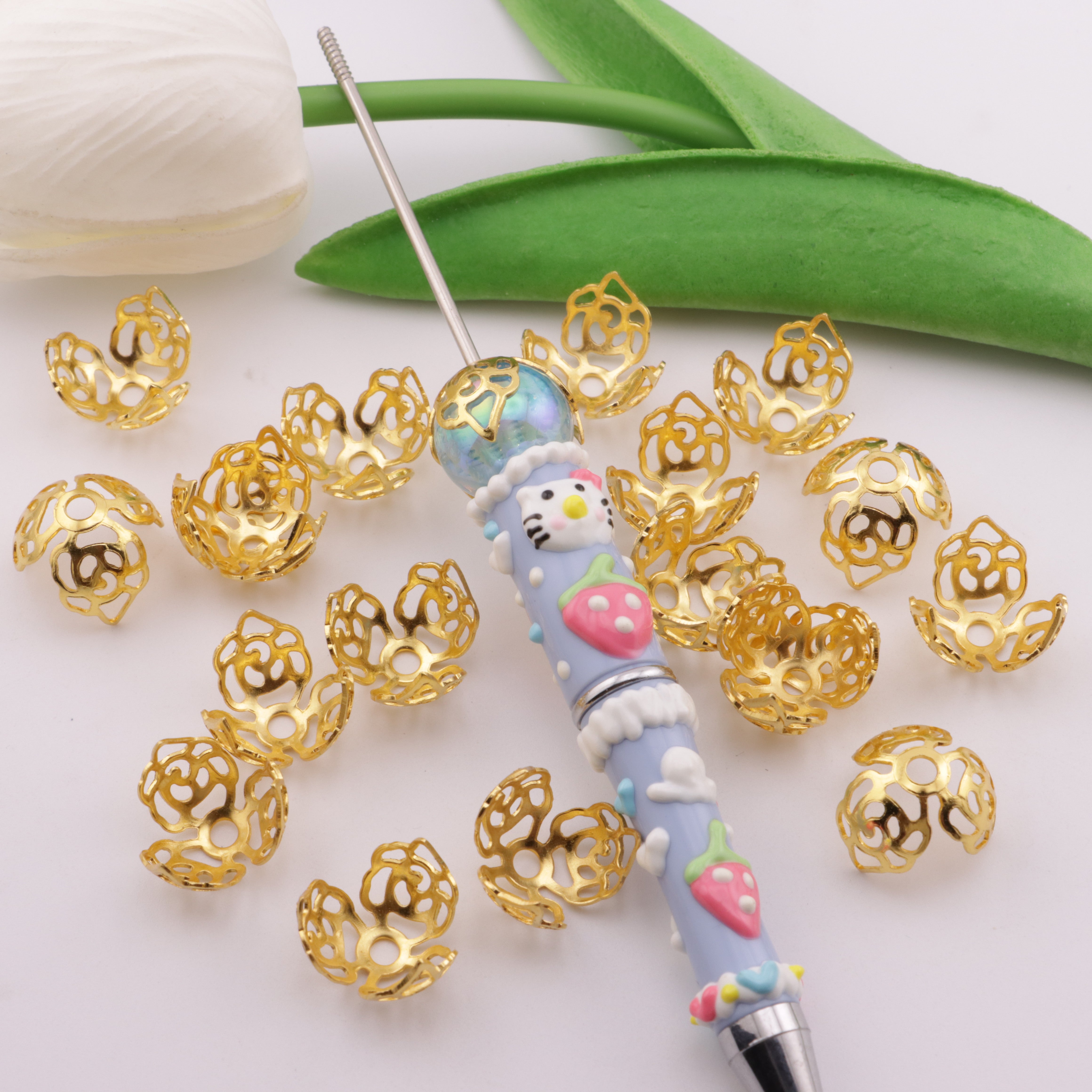 FS4578- Spacers Fit For 16mm Beads Three - Petal Flower Holder