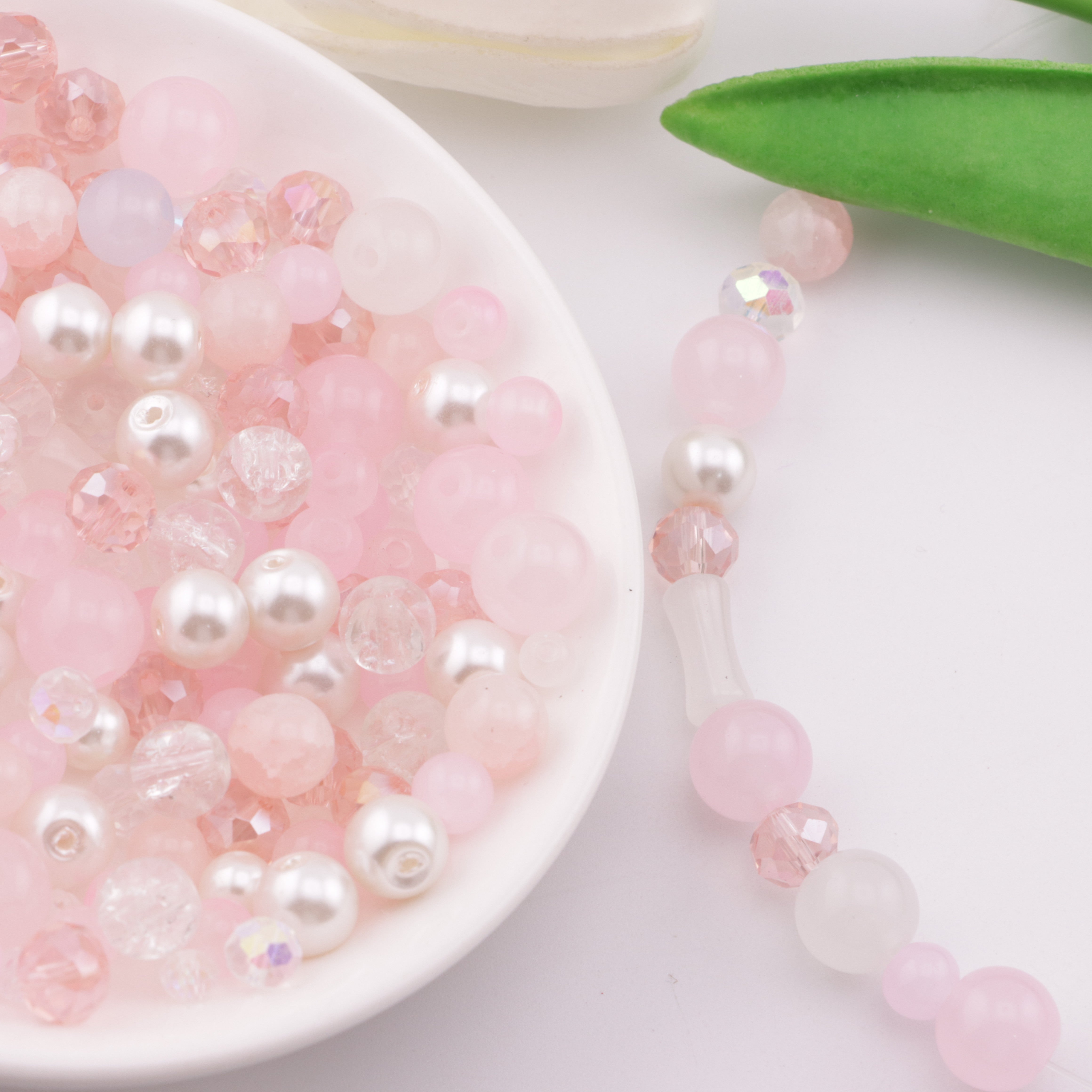 FS3833- Pink Series Mixed Style Glass Beads