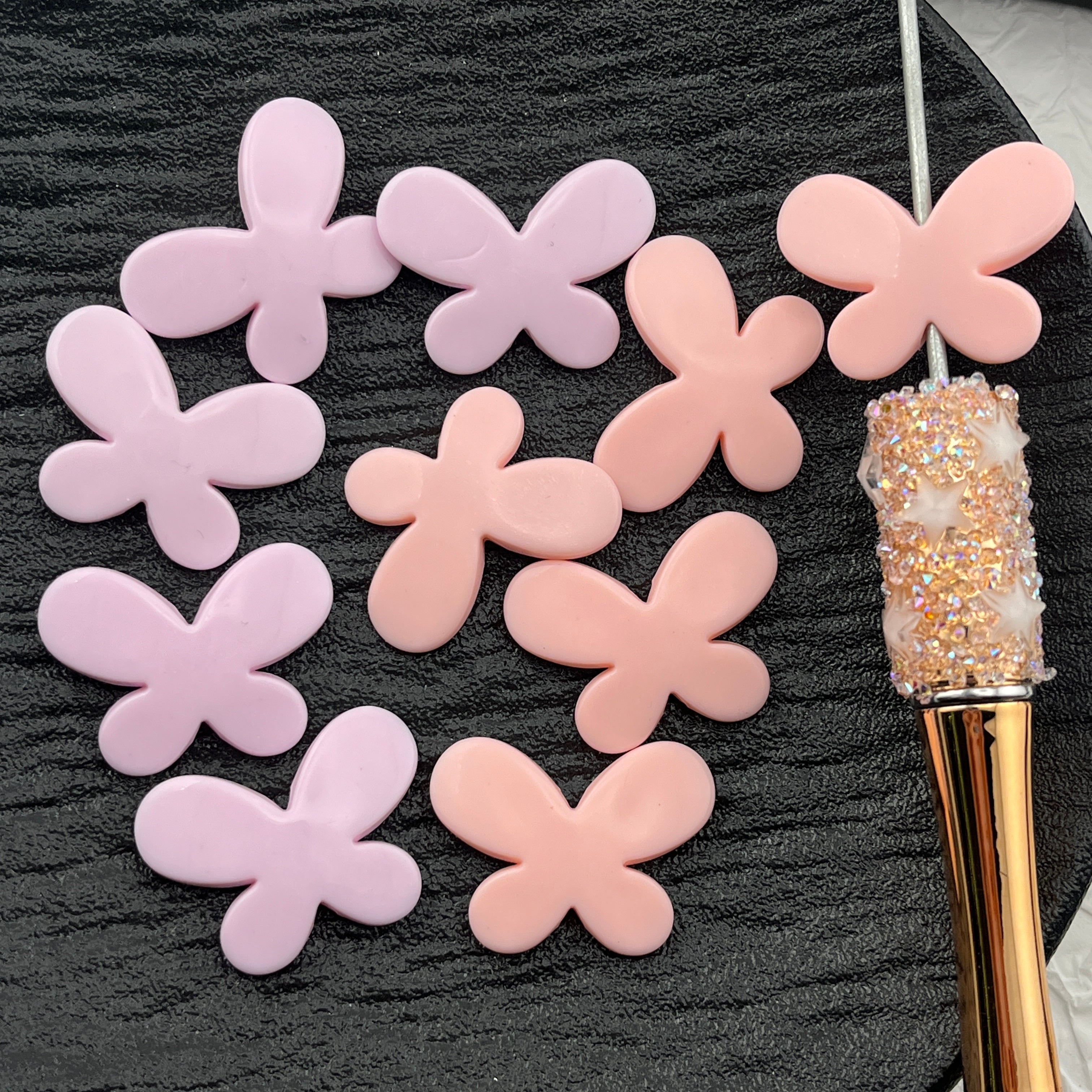 FS0383-21MM Little Butterfly Clear Based Acrylic Beads Fit For Beadable Pens