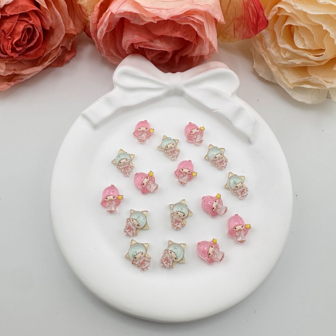 FS10923-About 9×11mm Twin Star  Nail Charms