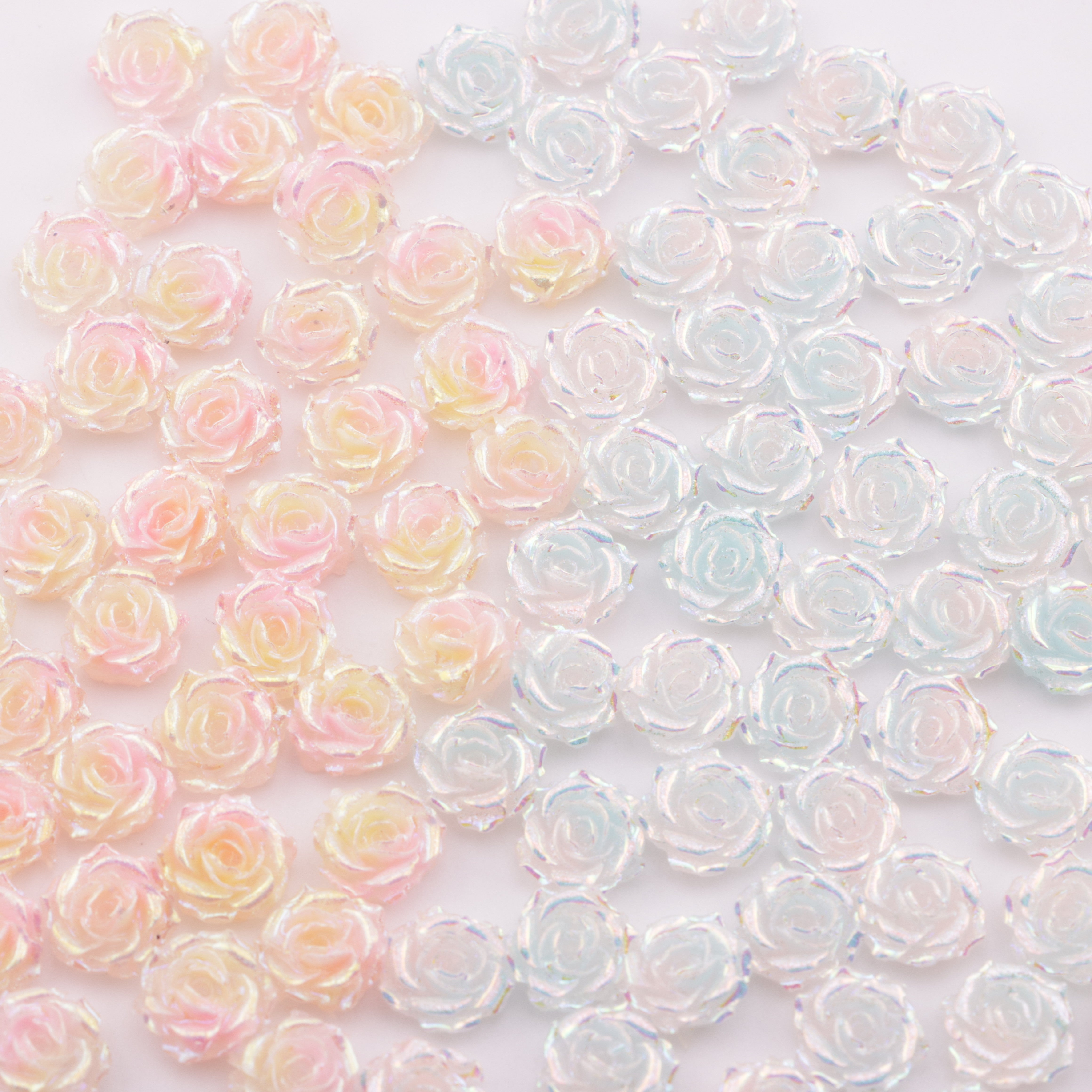 FS5549- 10mm UV Soft Flower Charms Soft Flower Patches Luminous Glow-In-The-Dark
