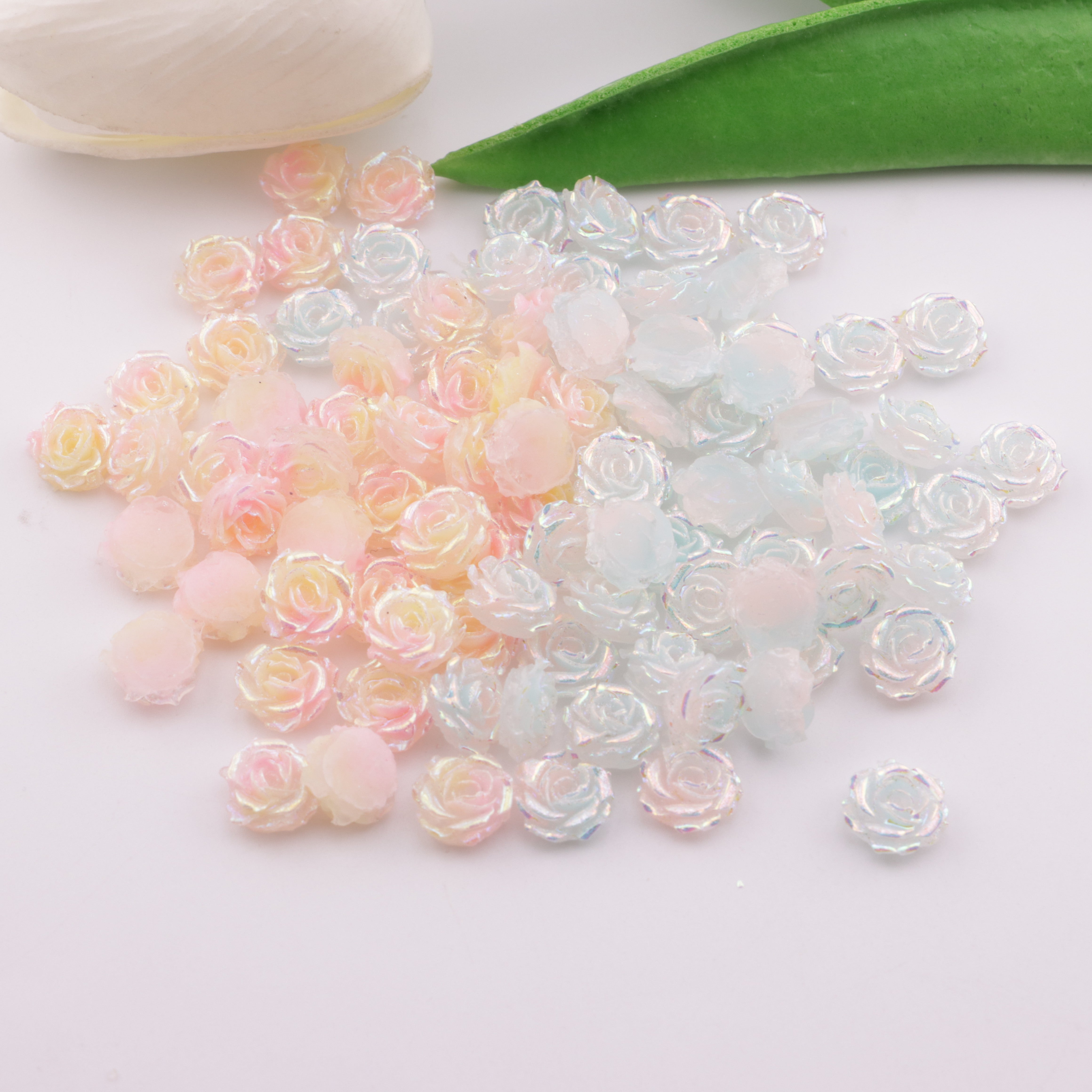 FS5549- 10mm UV Soft Flower Charms Soft Flower Patches Luminous Glow-In-The-Dark