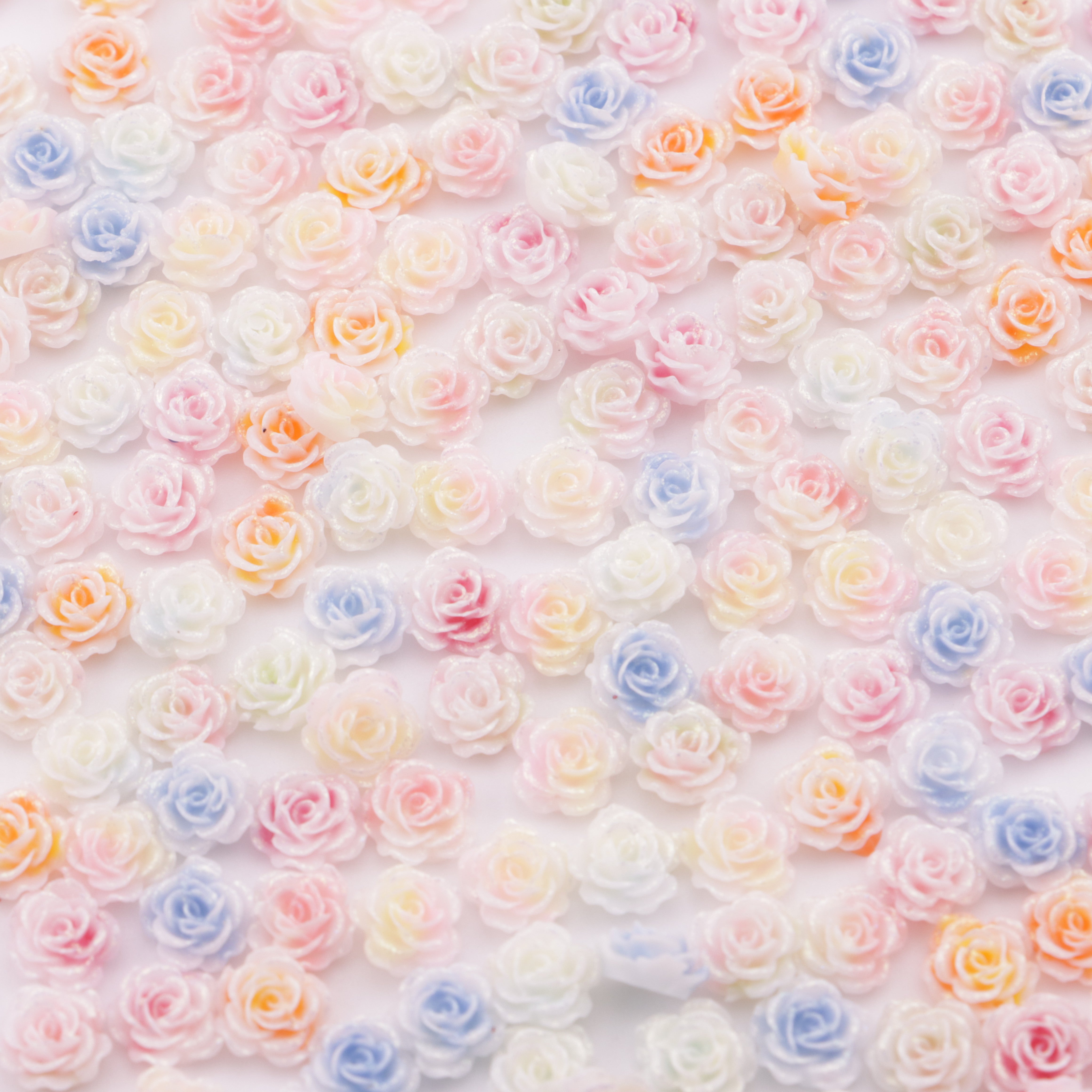 FS5396- 6mm Luminous Rose Flowers Charms Glow-in-the-Dark Soft Small Rose Patches