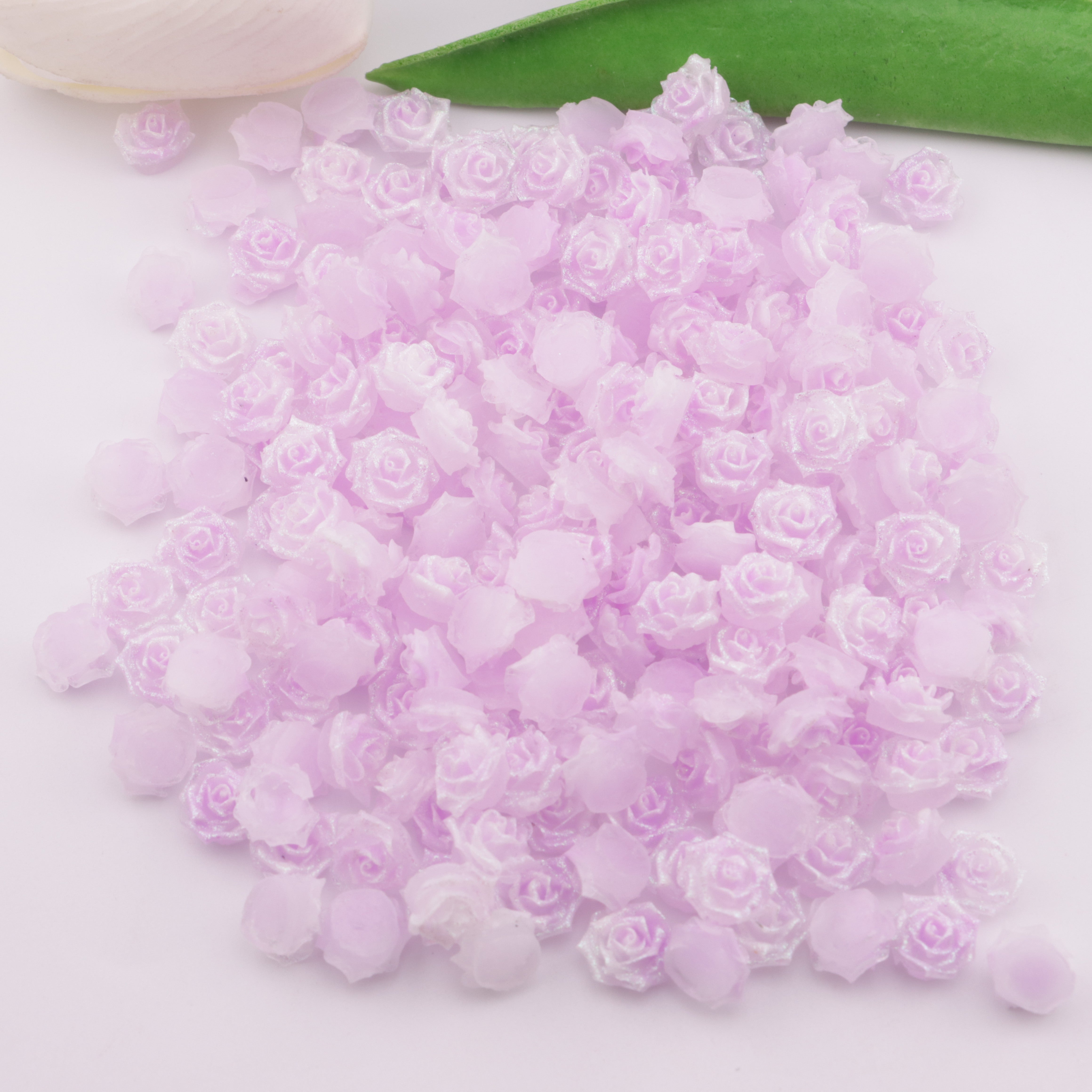 FS5551- 10mm Rose Soft Flower Charms Soft Flower Patches Luminous
