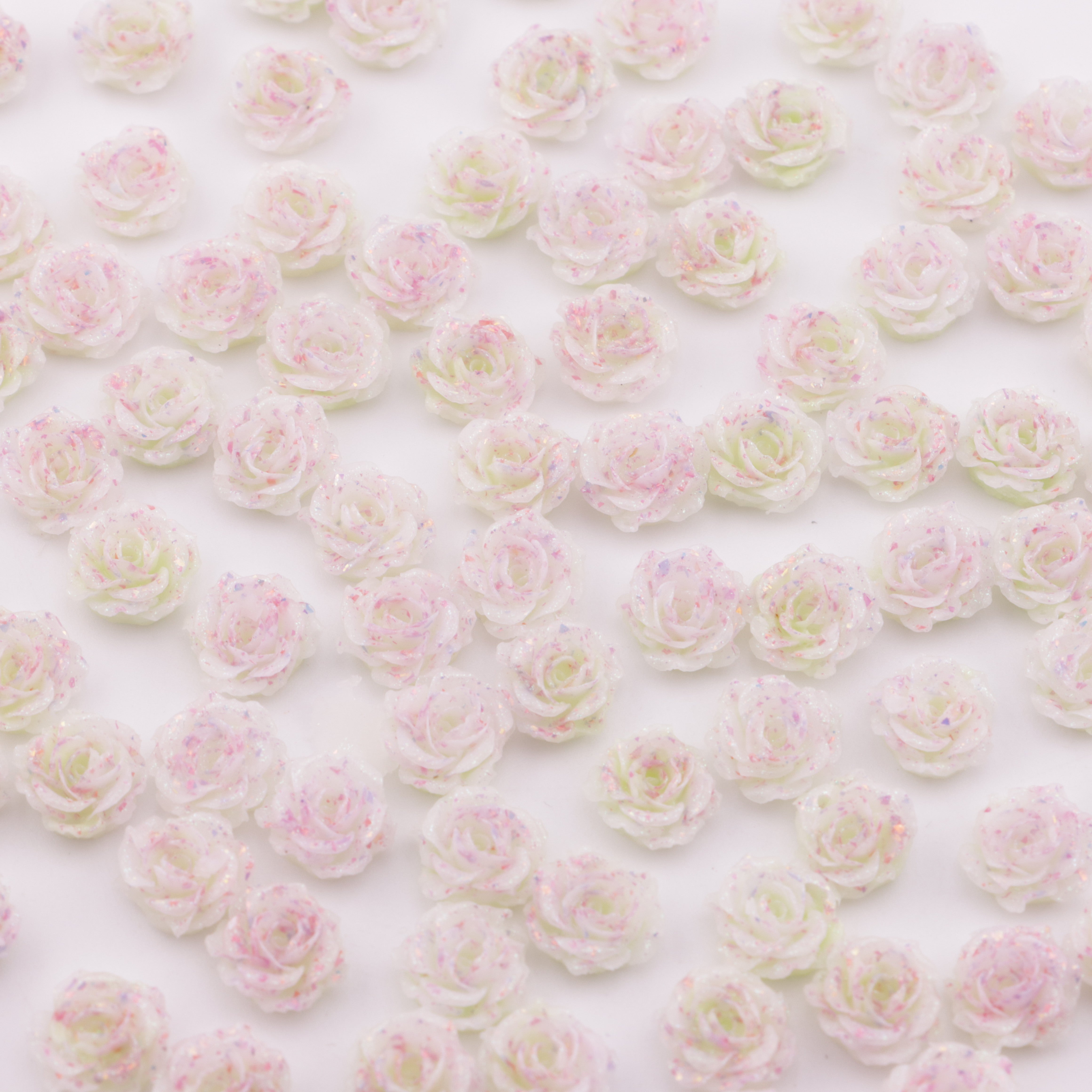 FS5735- 10mm Soft Flower Charms Soft Flower Patches Luminous Glow-In-The-Dark