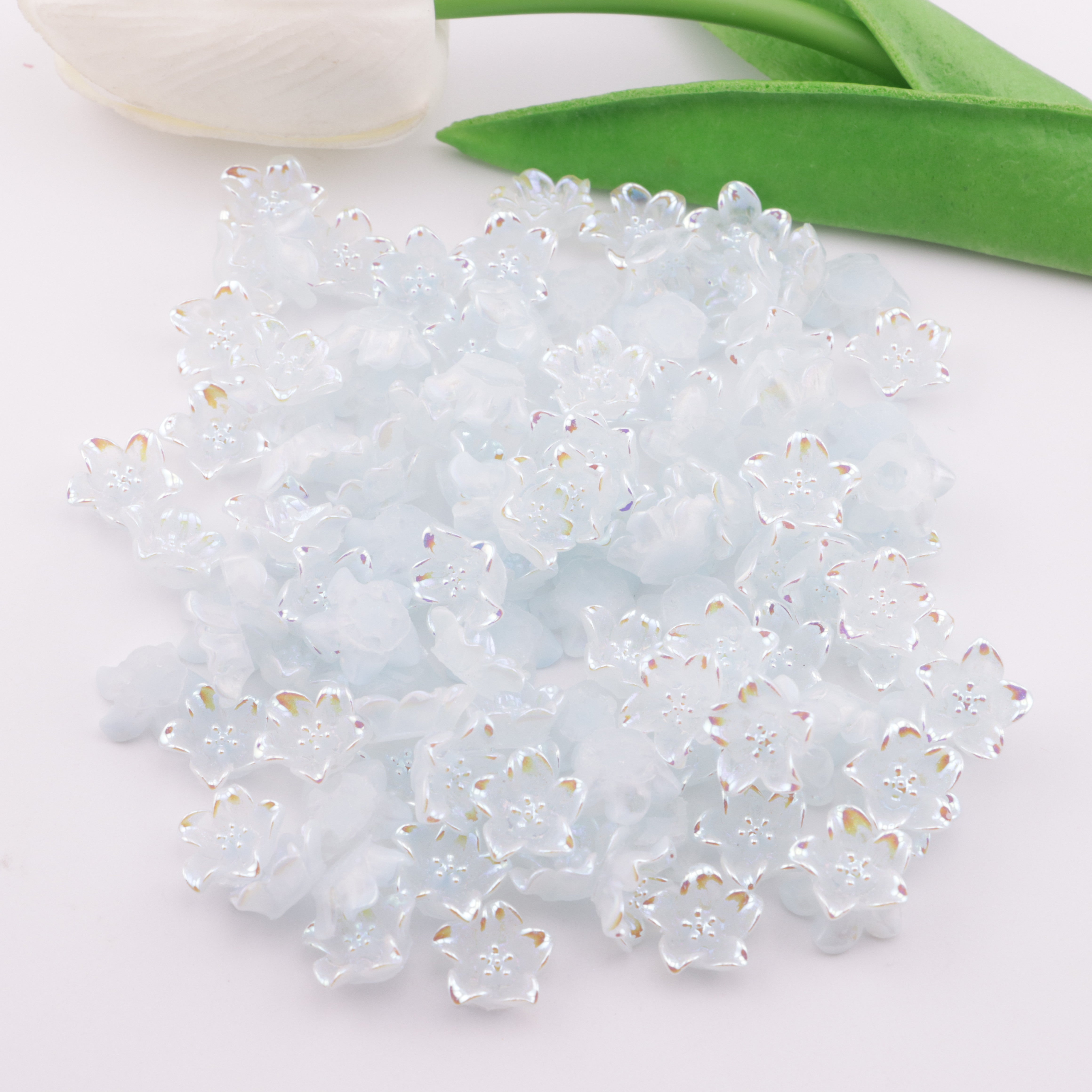 FS5595- 14mm UV Lily Soft Flower Charms Colored-plated Lily Soft Flower Patches
