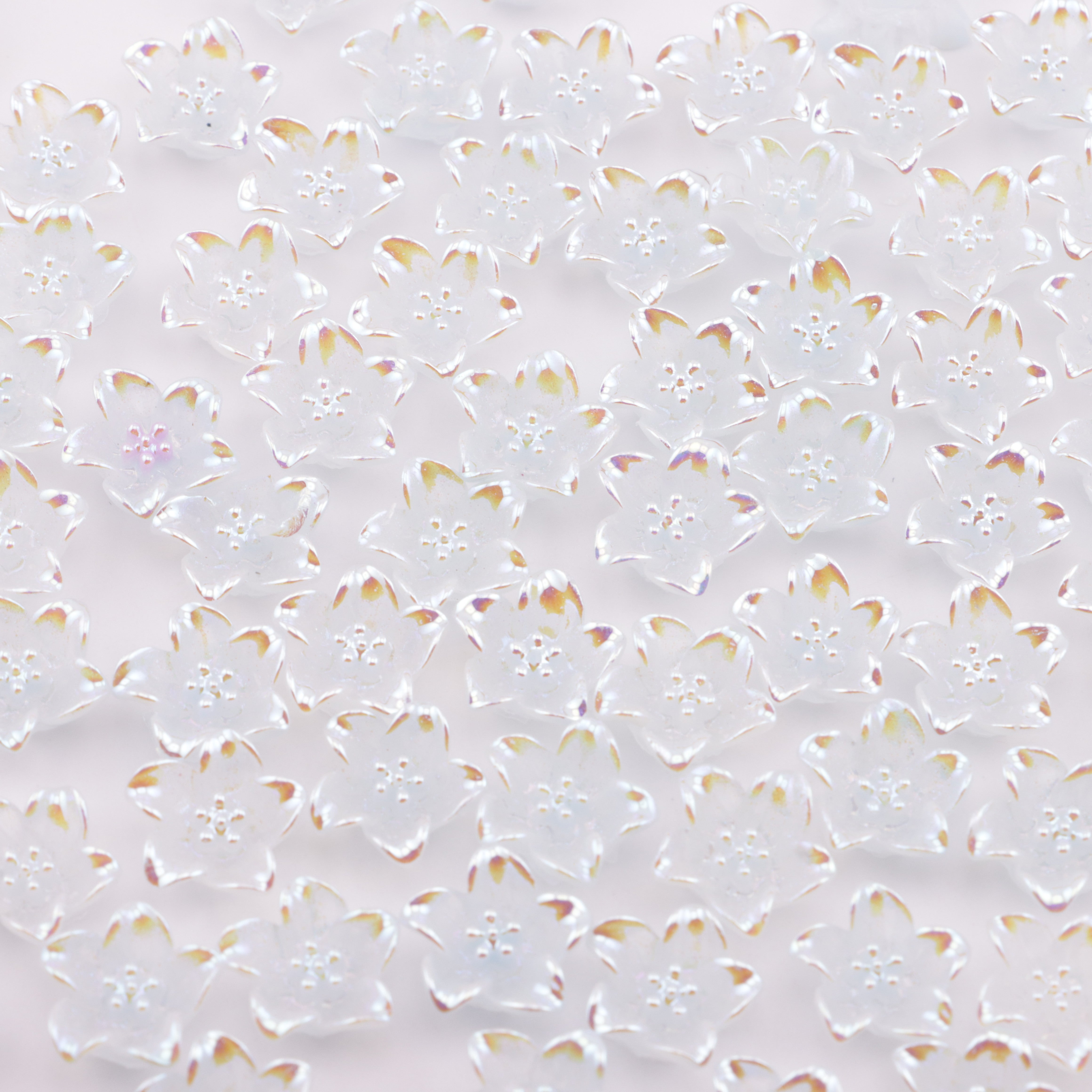 FS5595- 14mm UV Lily Soft Flower Charms Colored-plated Lily Soft Flower Patches