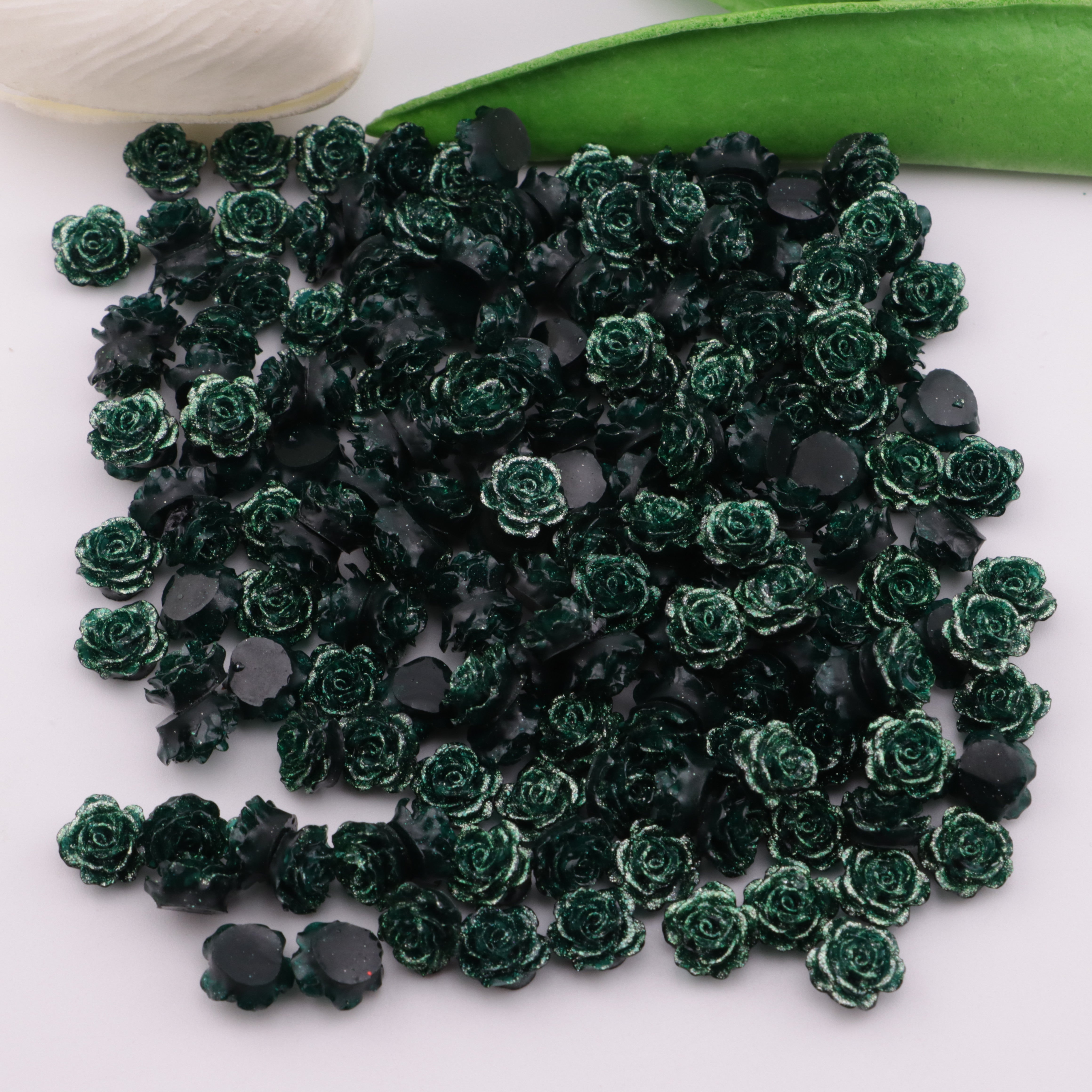 FS5628- 10mm Glitter, Soft Flower Charms Soft Flower Patches, Luminous