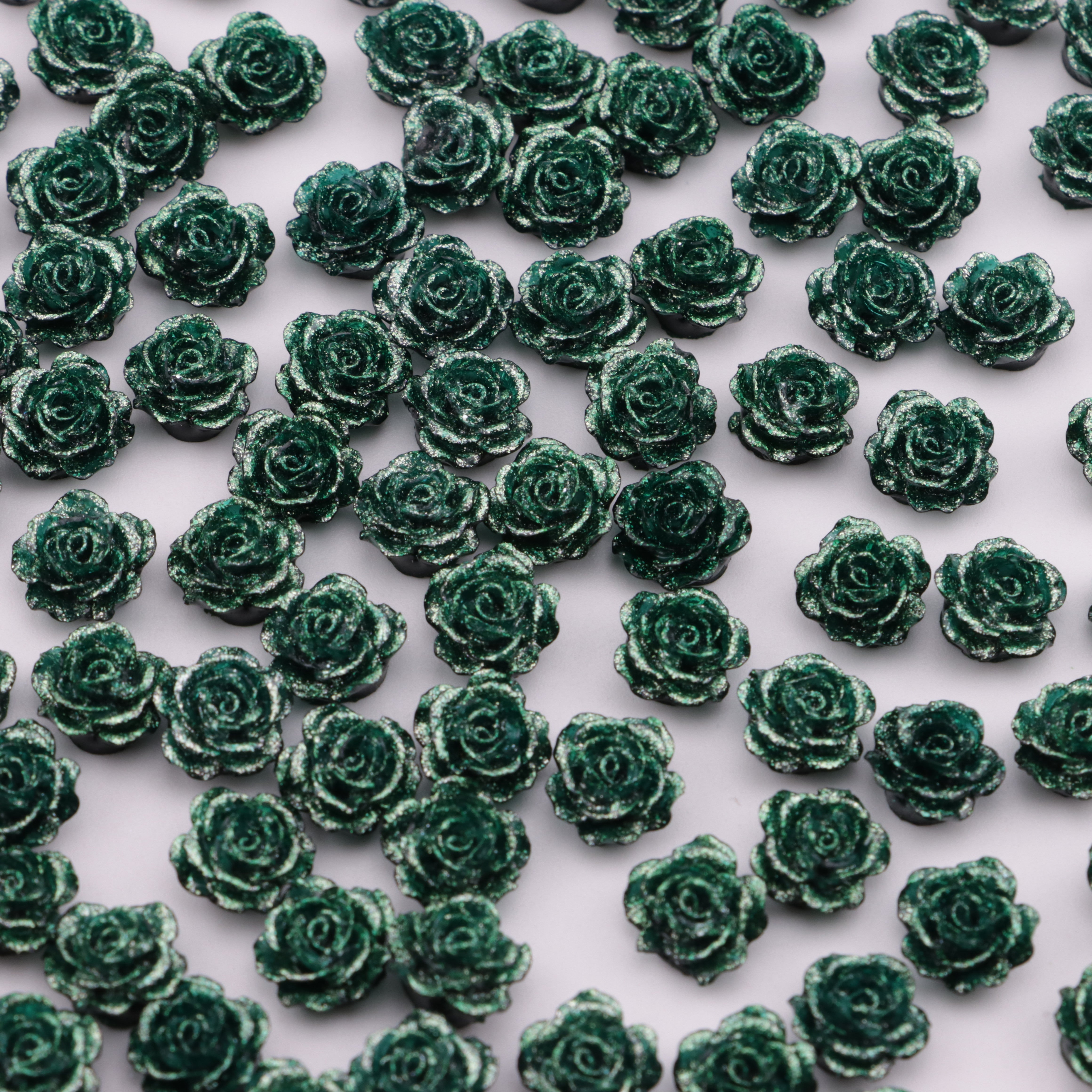 FS5628- 10mm Glitter, Soft Flower Charms Soft Flower Patches, Luminous
