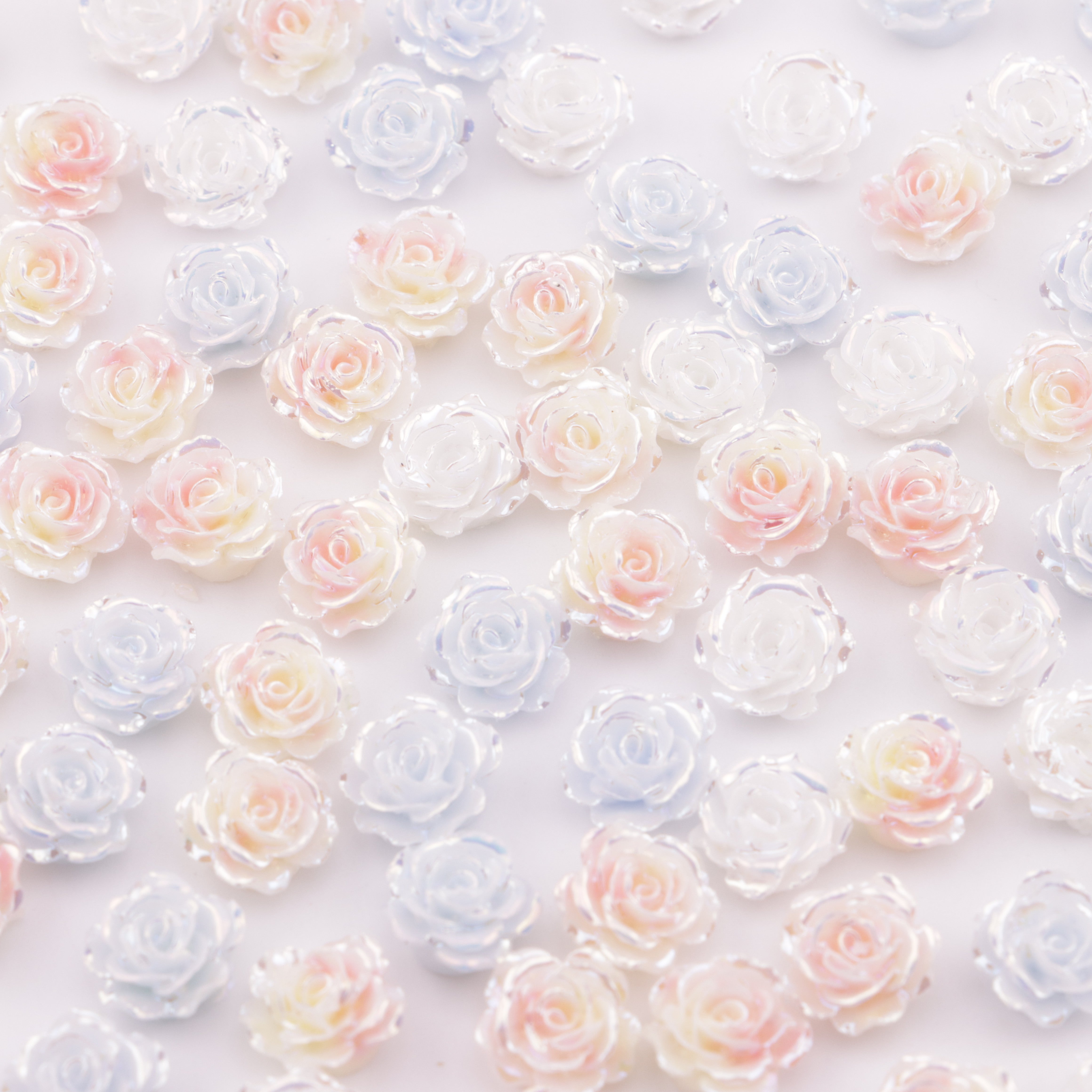 FS5327- 10mm UV Coated Soft Flower Charms With Luminous Glow