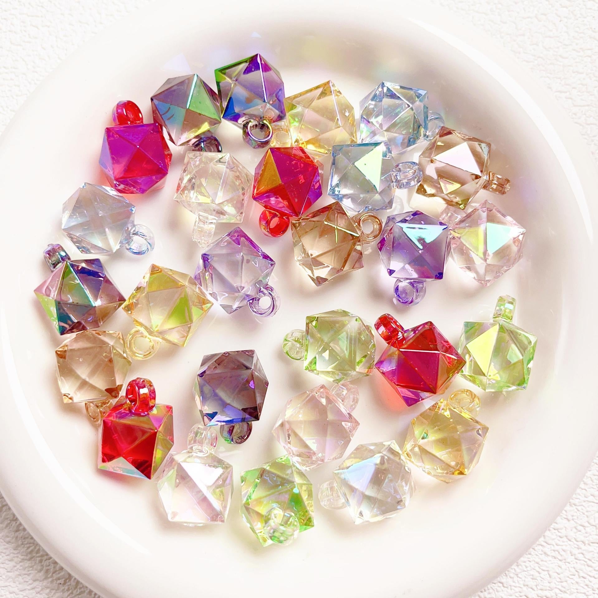 16MM Clear Mixed Color UV The Water Cube Resin Beads Fit For Car