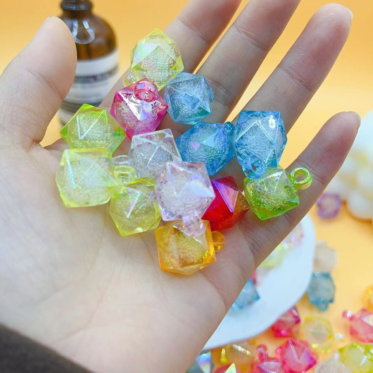 16MM Mixed Color The Water Cube Bubble Acrylic Beads For Making Car Hangers