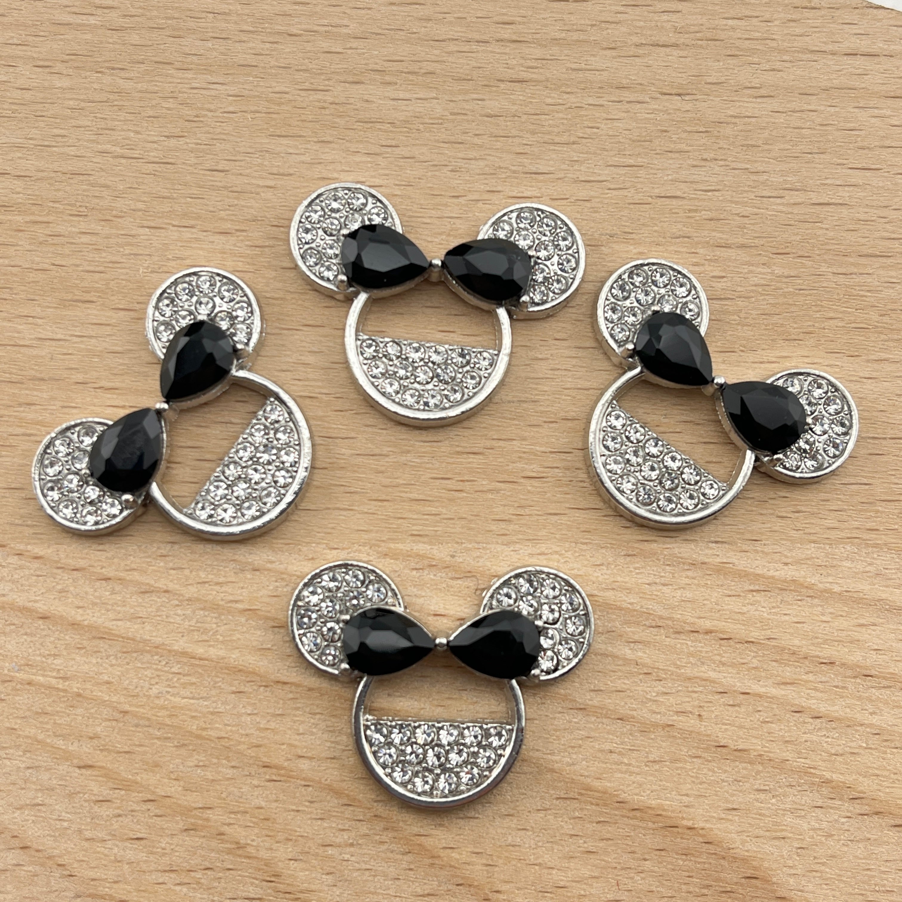 FS2288-5PCS 米妮头镶钻合金贴片