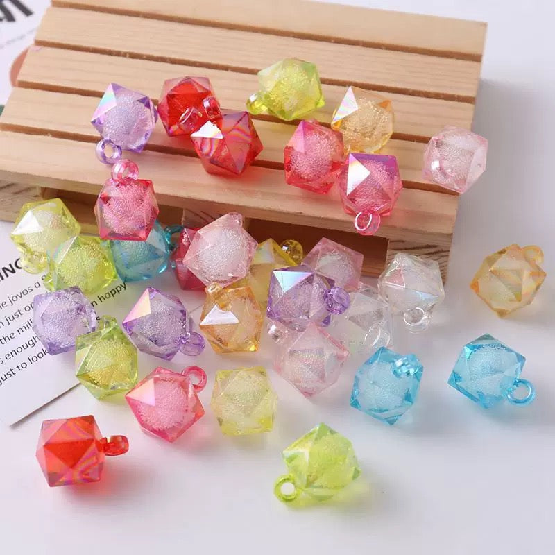 16MM Mixed Color The Water Cube Bubble Acrylic Beads For Making Car Hangers