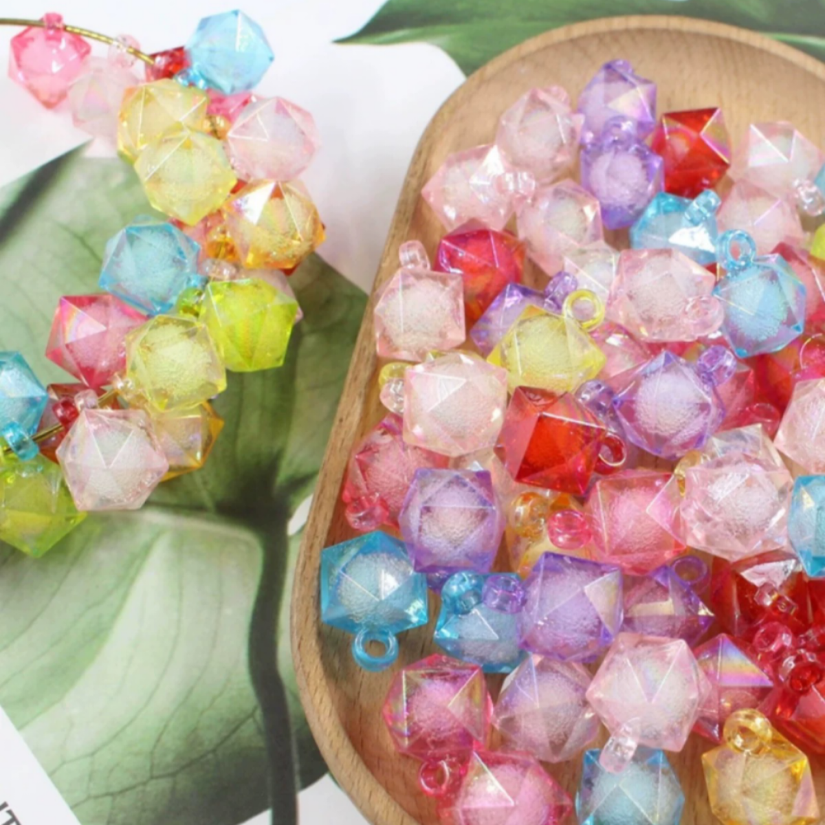 16MM Mixed Color The Water Cube Bubble Acrylic Beads For Making Car Hangers