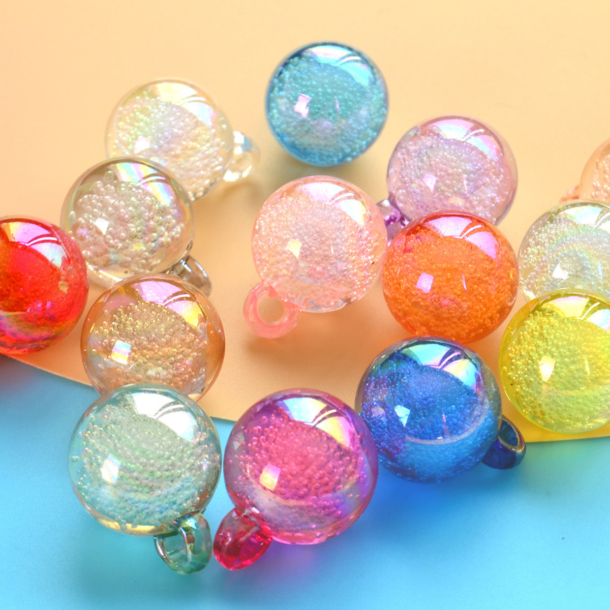 16MM Round Mixed Color UV Shiny Acrylic Bubble Beads For Making Car Hangers