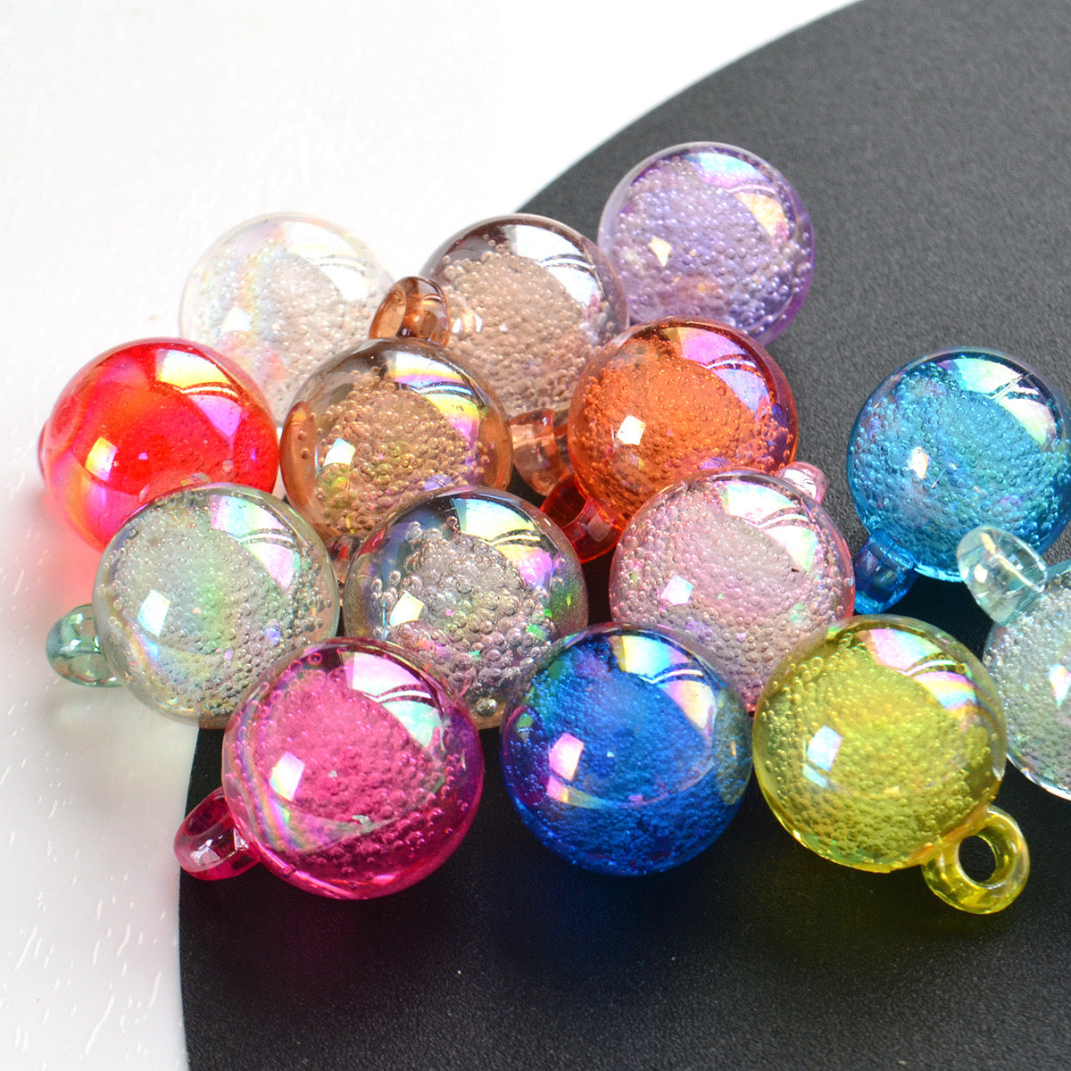 16MM Round Mixed Color UV Shiny Acrylic Bubble Beads For Making Car Hangers