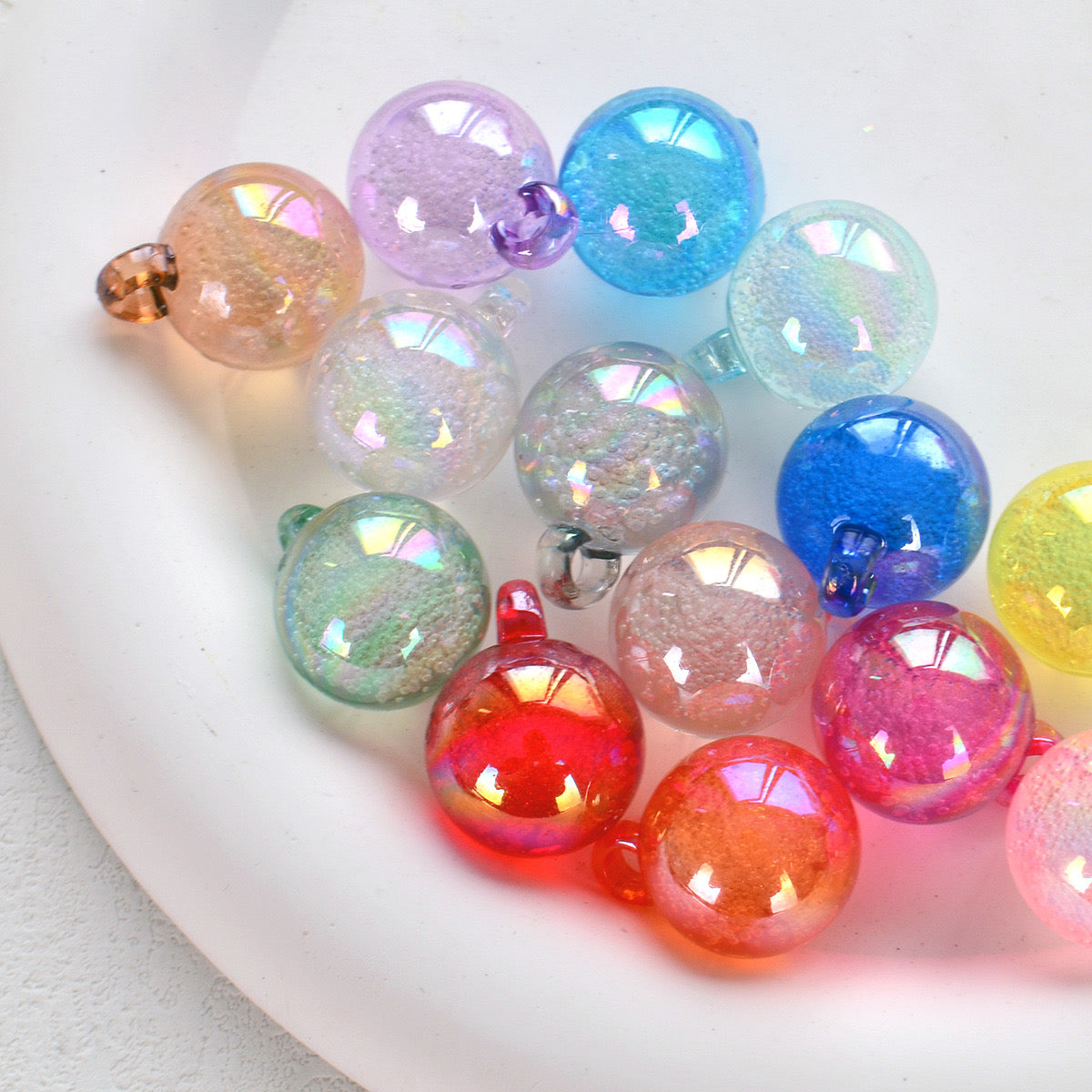 16MM Round Mixed Color UV Shiny Acrylic Bubble Beads For Making Car Hangers