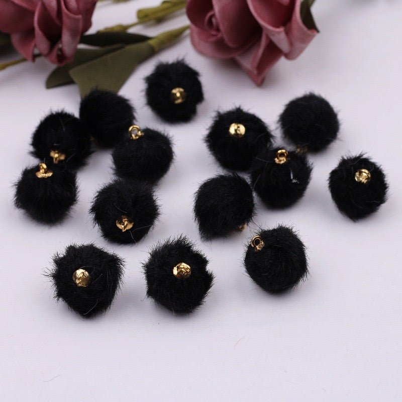 16MM Mixed Color Imitation Mink Plush Beads For Making Car Hangers