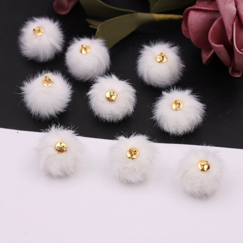 16MM Mixed Color Imitation Mink Plush Beads For Making Car Hangers