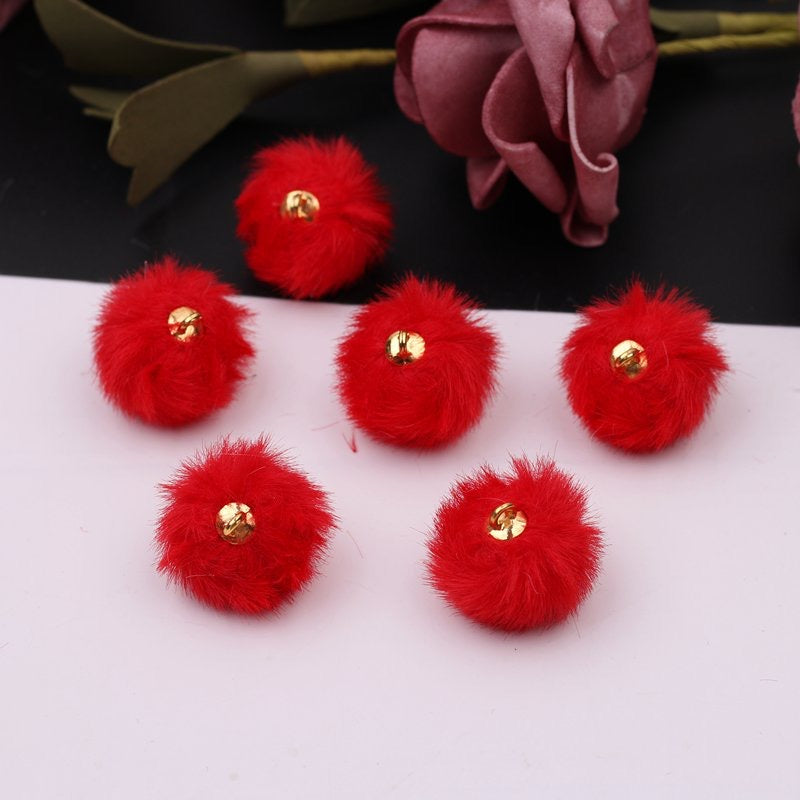 16MM Mixed Color Imitation Mink Plush Beads For Making Car Hangers