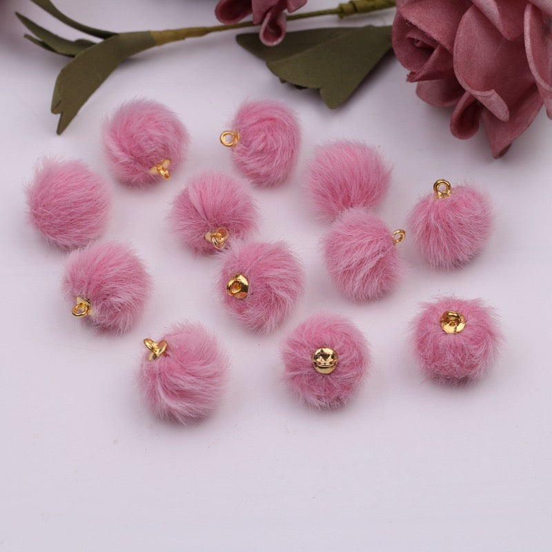 16MM Mixed Color Imitation Mink Plush Beads For Making Car Hangers