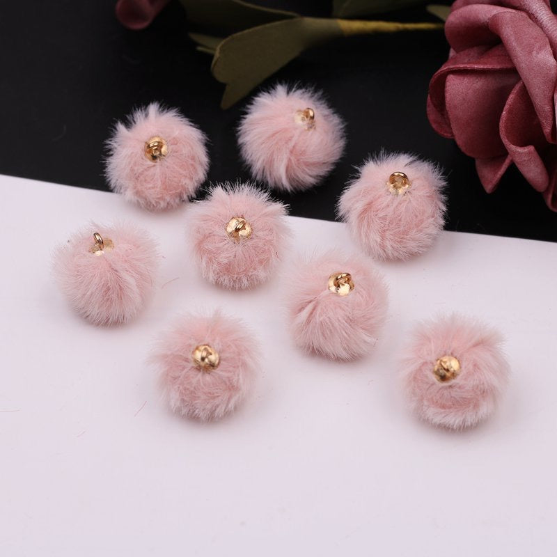 16MM Mixed Color Imitation Mink Plush Beads For Making Car Hangers