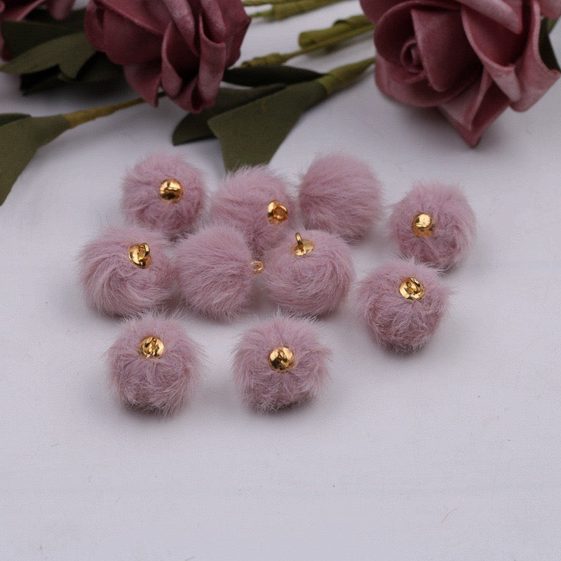 16MM Mixed Color Imitation Mink Plush Beads For Making Car Hangers