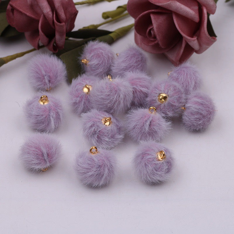 16MM Mixed Color Imitation Mink Plush Beads For Making Car Hangers