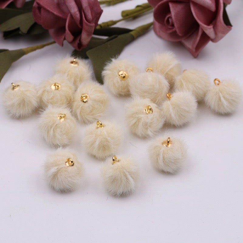 16MM Mixed Color Imitation Mink Plush Beads For Making Car Hangers