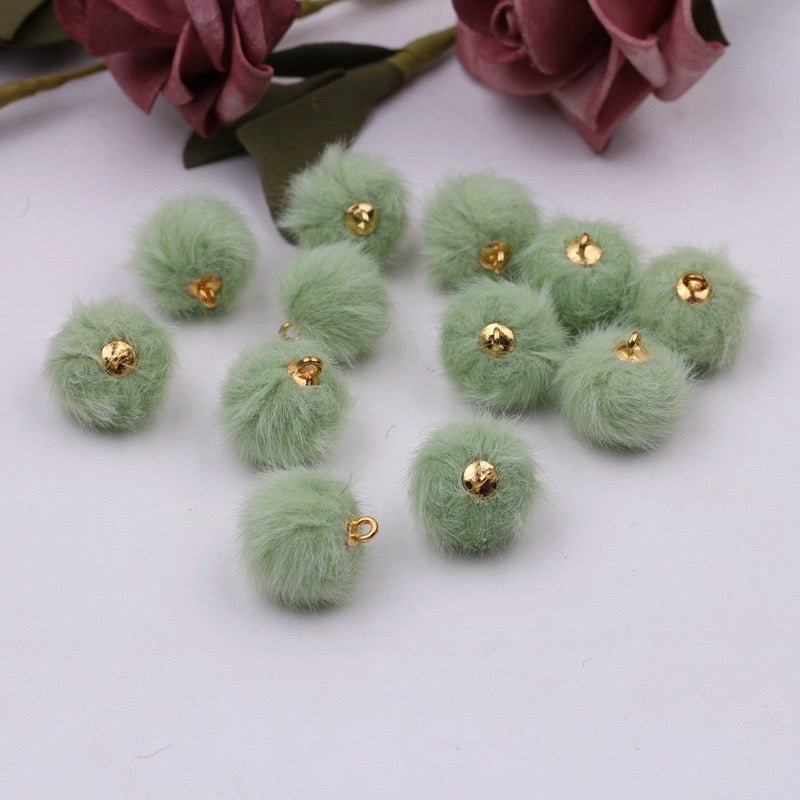 16MM Mixed Color Imitation Mink Plush Beads For Making Car Hangers