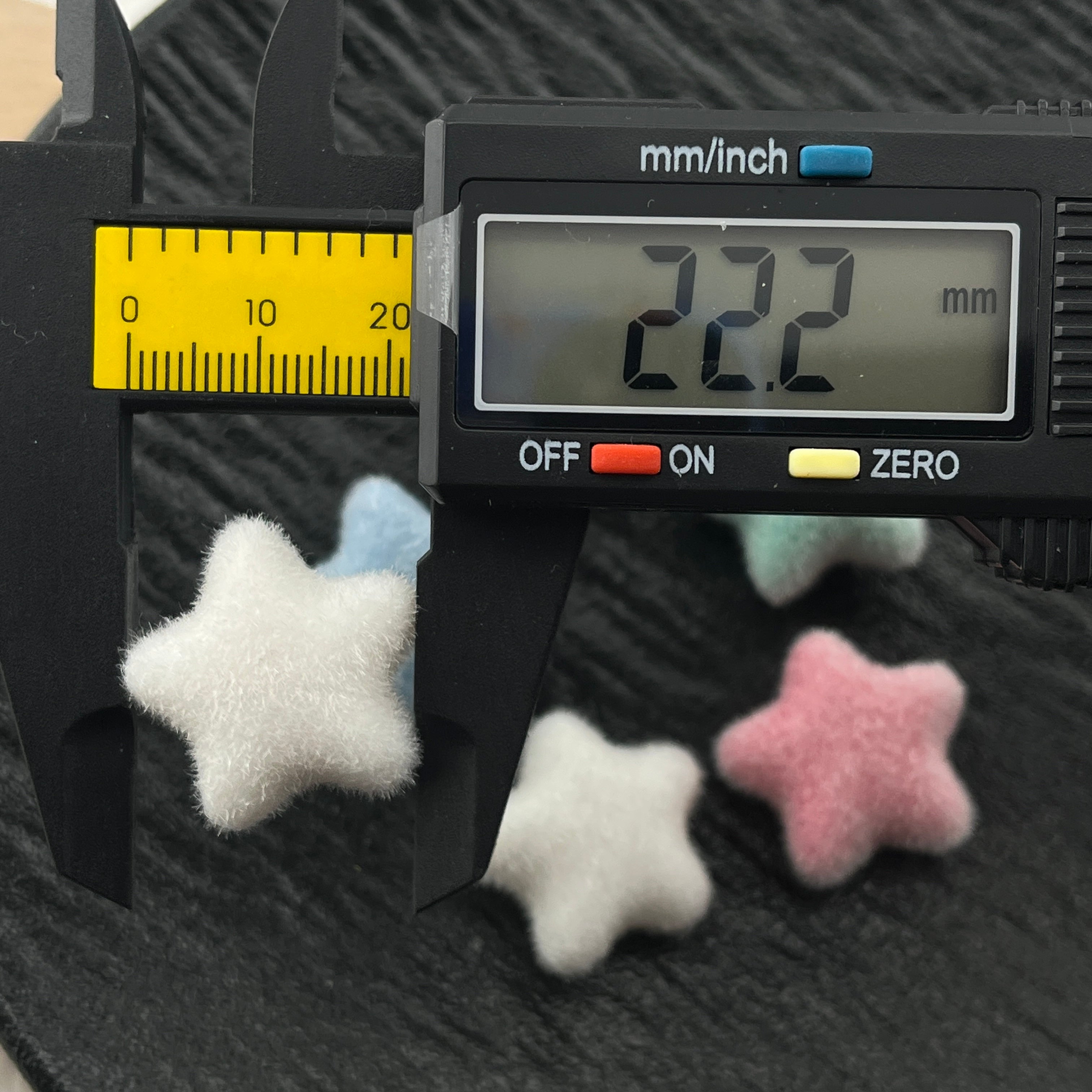 FS2767-22MM 10PCS Frocked Star Acrylic Beads Fit For Beadable Pens