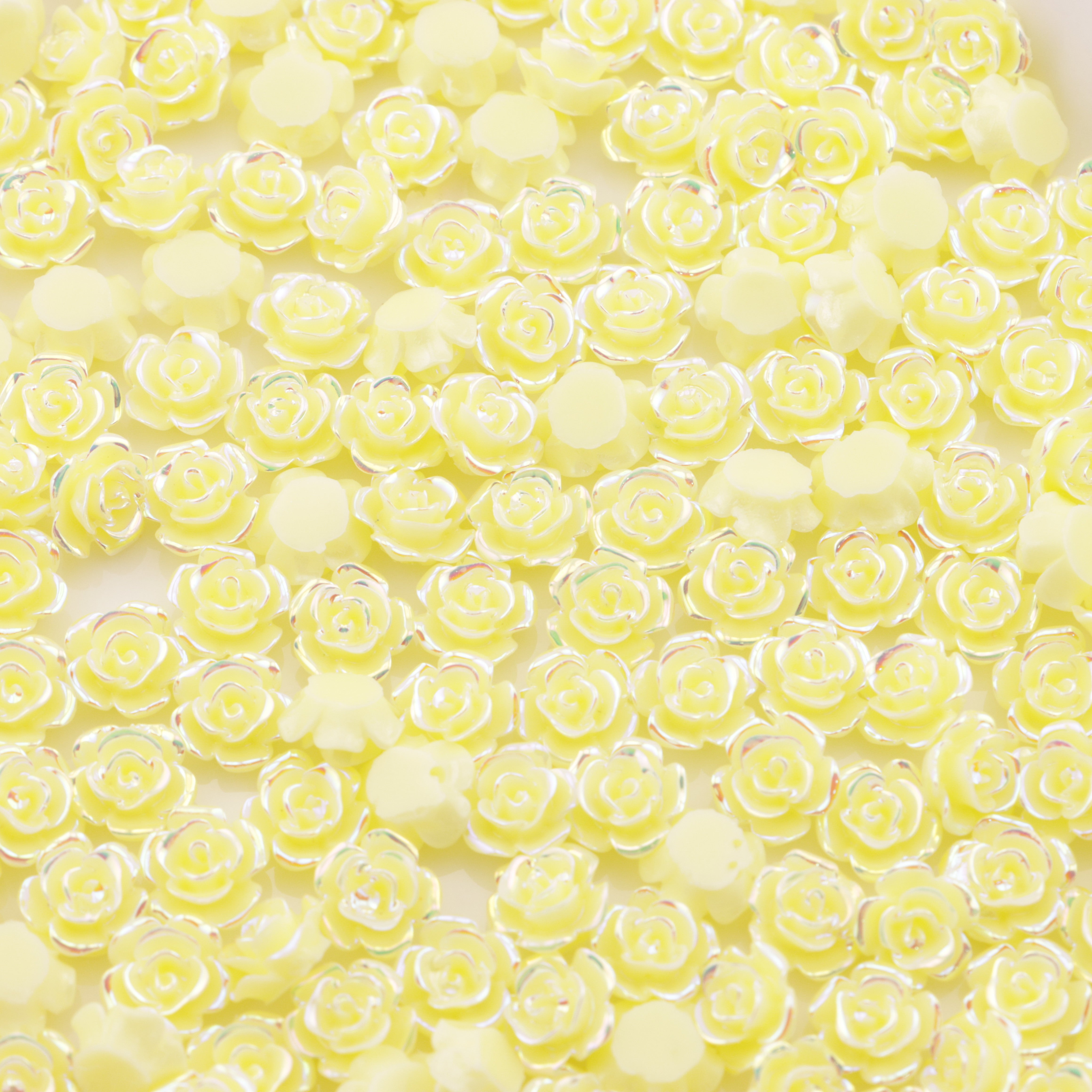 FS5763- 8mm UV Luminous Rose Flower Charms Glowing Rose Patches