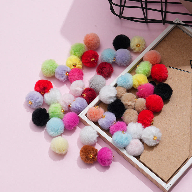 16MM Mixed Color Imitation Rabbit Fur Ball Beads For Making Car Hangers