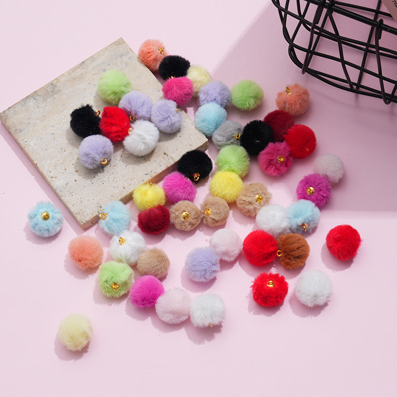 16MM Mixed Color Imitation Rabbit Fur Ball Beads For Making Car Hangers