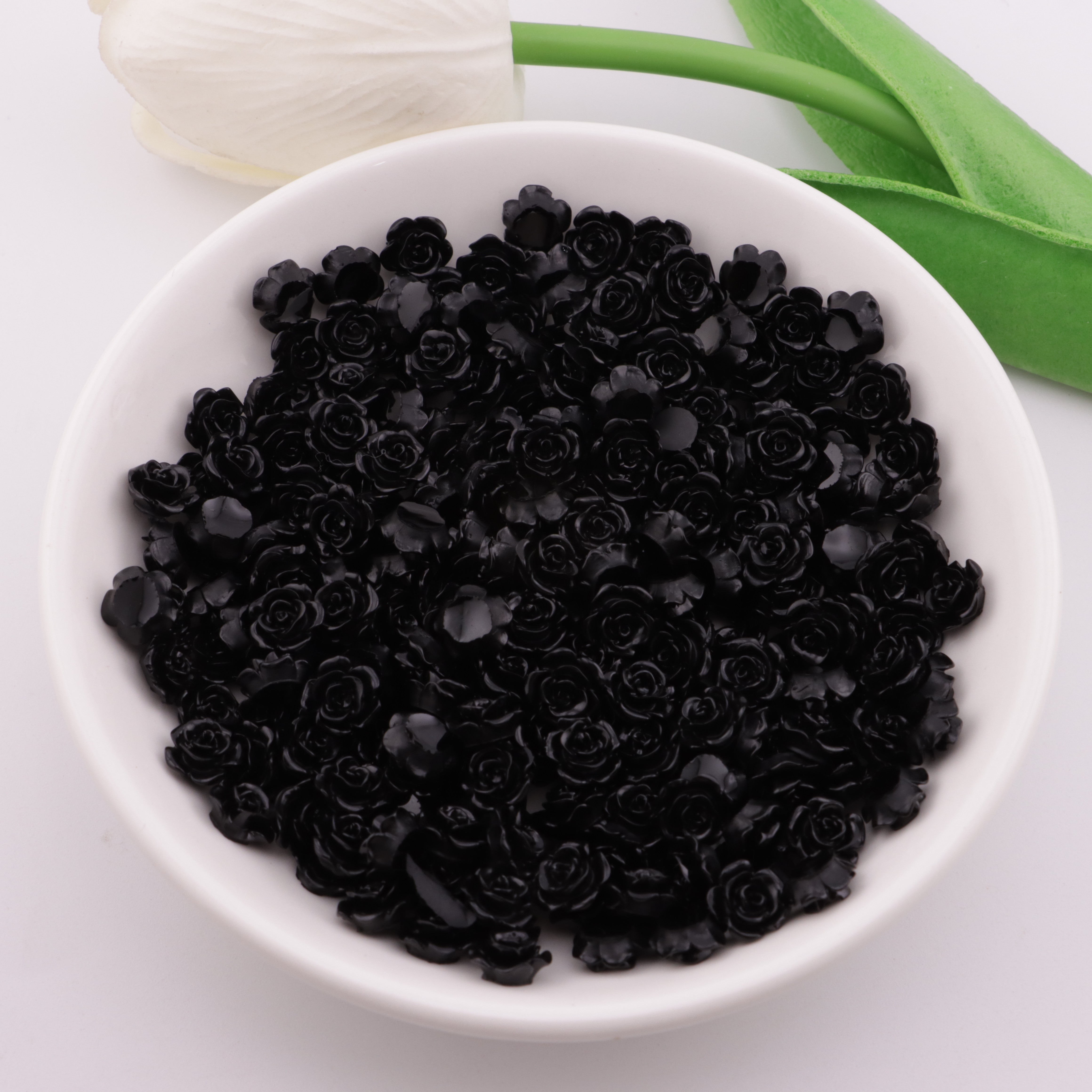 FS4360- 8mm Black Rose Flower Rose