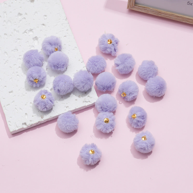 16MM Mixed Color Imitation Rabbit Fur Ball Beads For Making Car Hangers