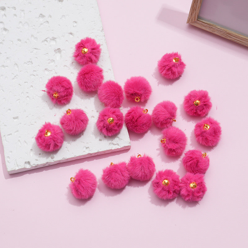 16MM Mixed Color Imitation Rabbit Fur Ball Beads For Making Car Hangers