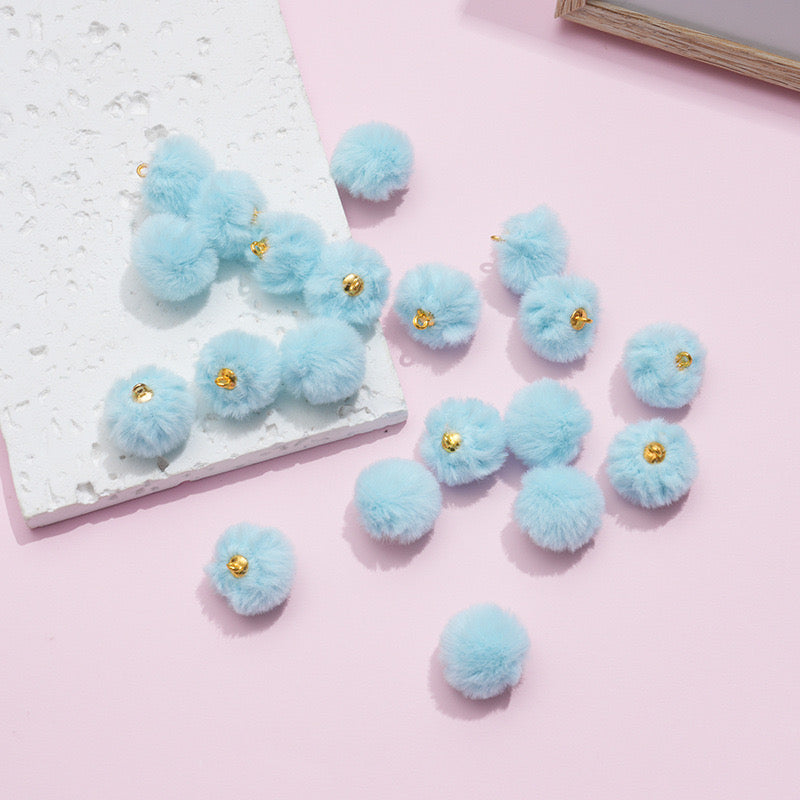 16MM Mixed Color Imitation Rabbit Fur Ball Beads For Making Car Hangers